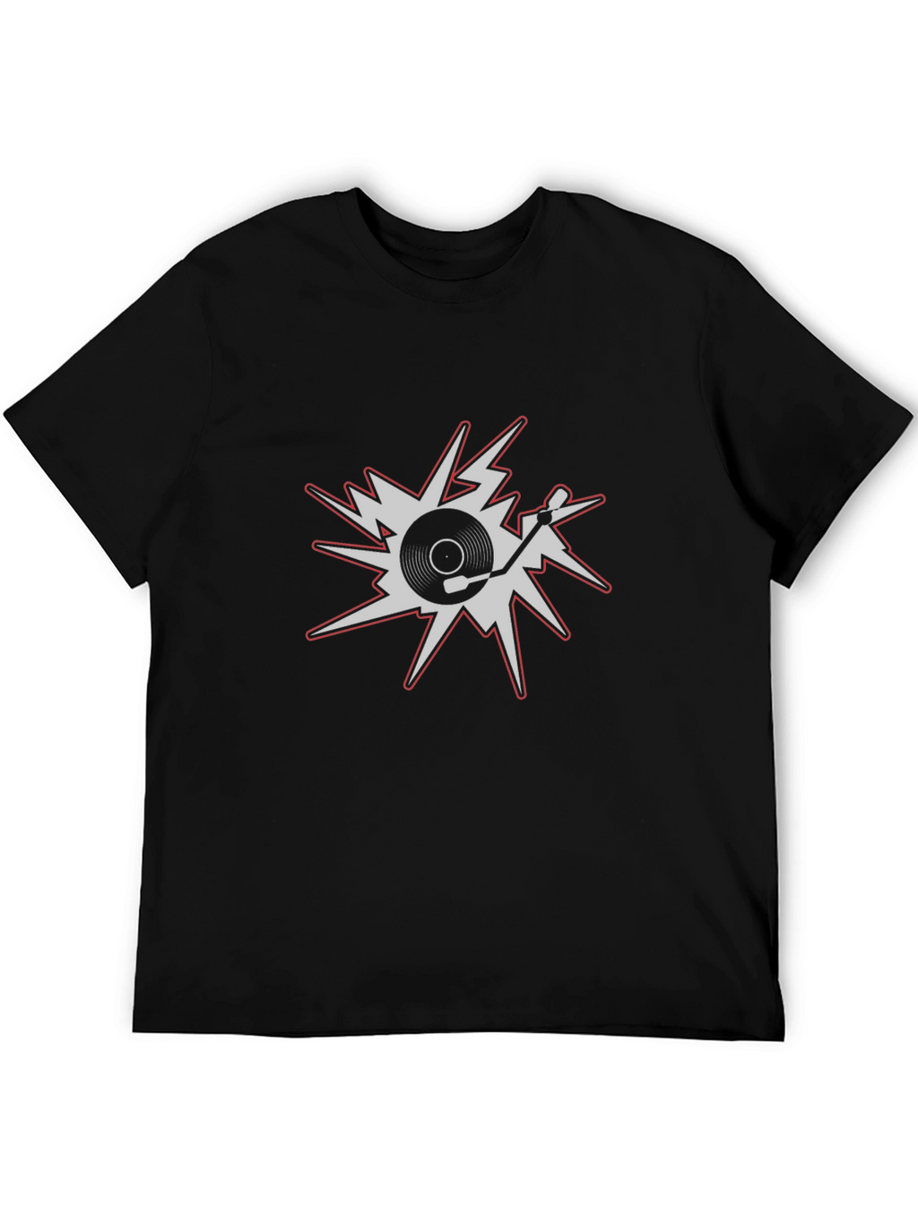 DJ Turntable Graphic Tee - Black Cotton T-Shirt