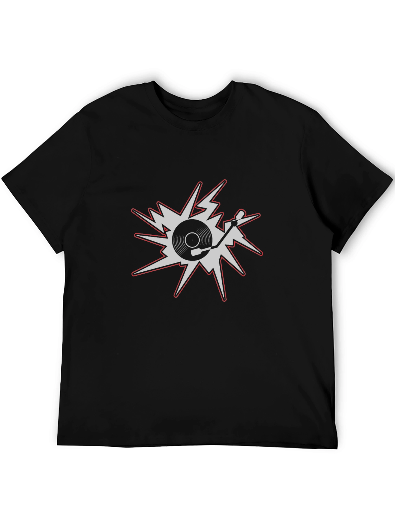 DJ Turntable Graphic Tee - Black Cotton T-Shirt