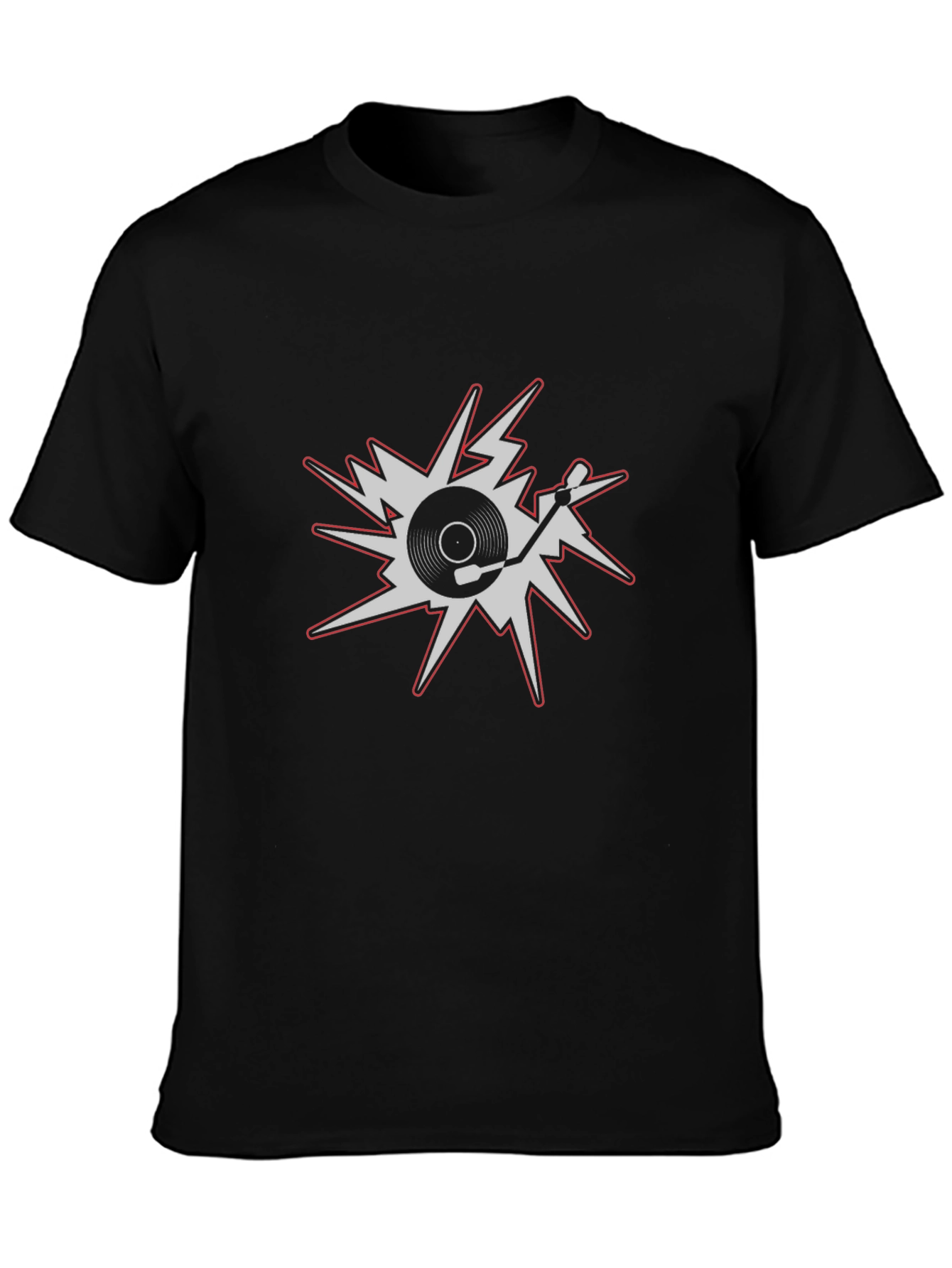 DJ Turntable Graphic Tee - Black Cotton T-Shirt