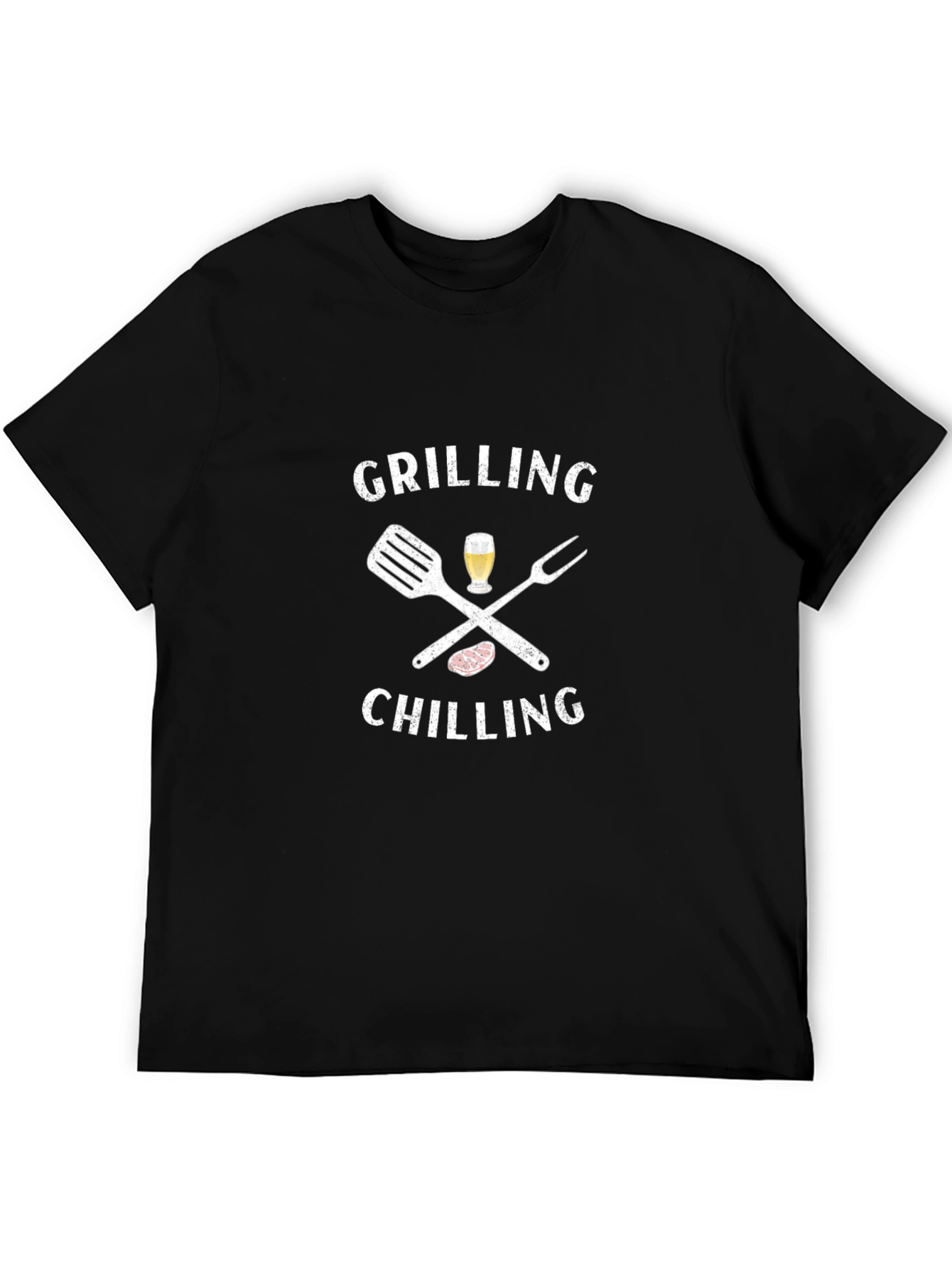 Grilling & Chilling Mens Black Graphic Tee