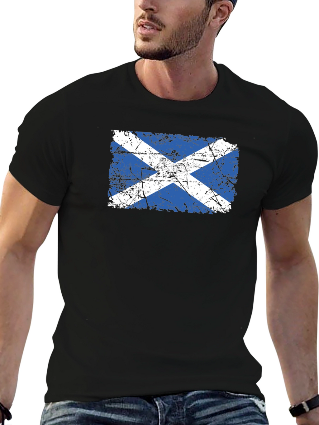Scottish Flag Distressed T-Shirt
