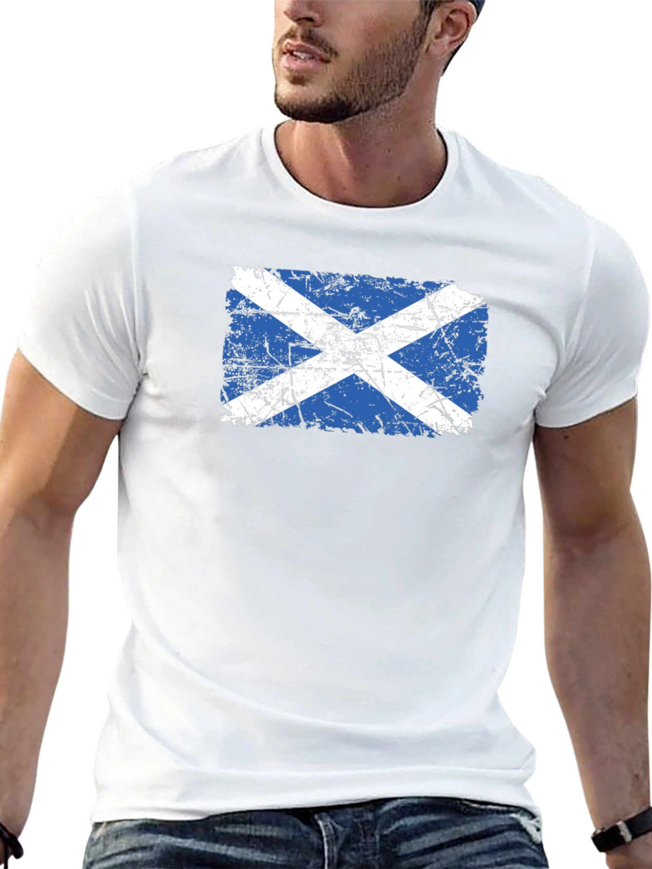 Scottish Flag Distressed T-Shirt