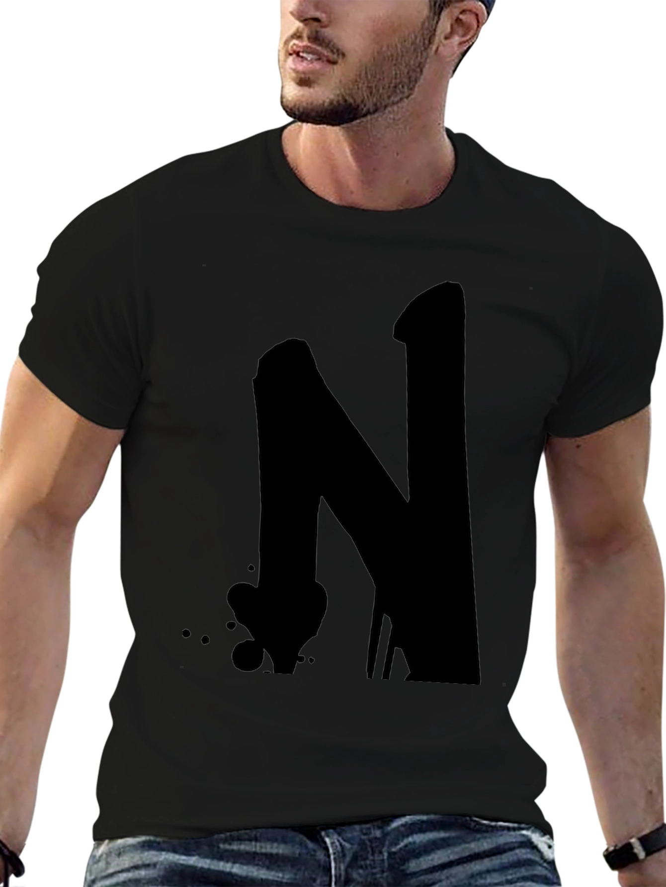 Bold N Graphic Black T-Shirt