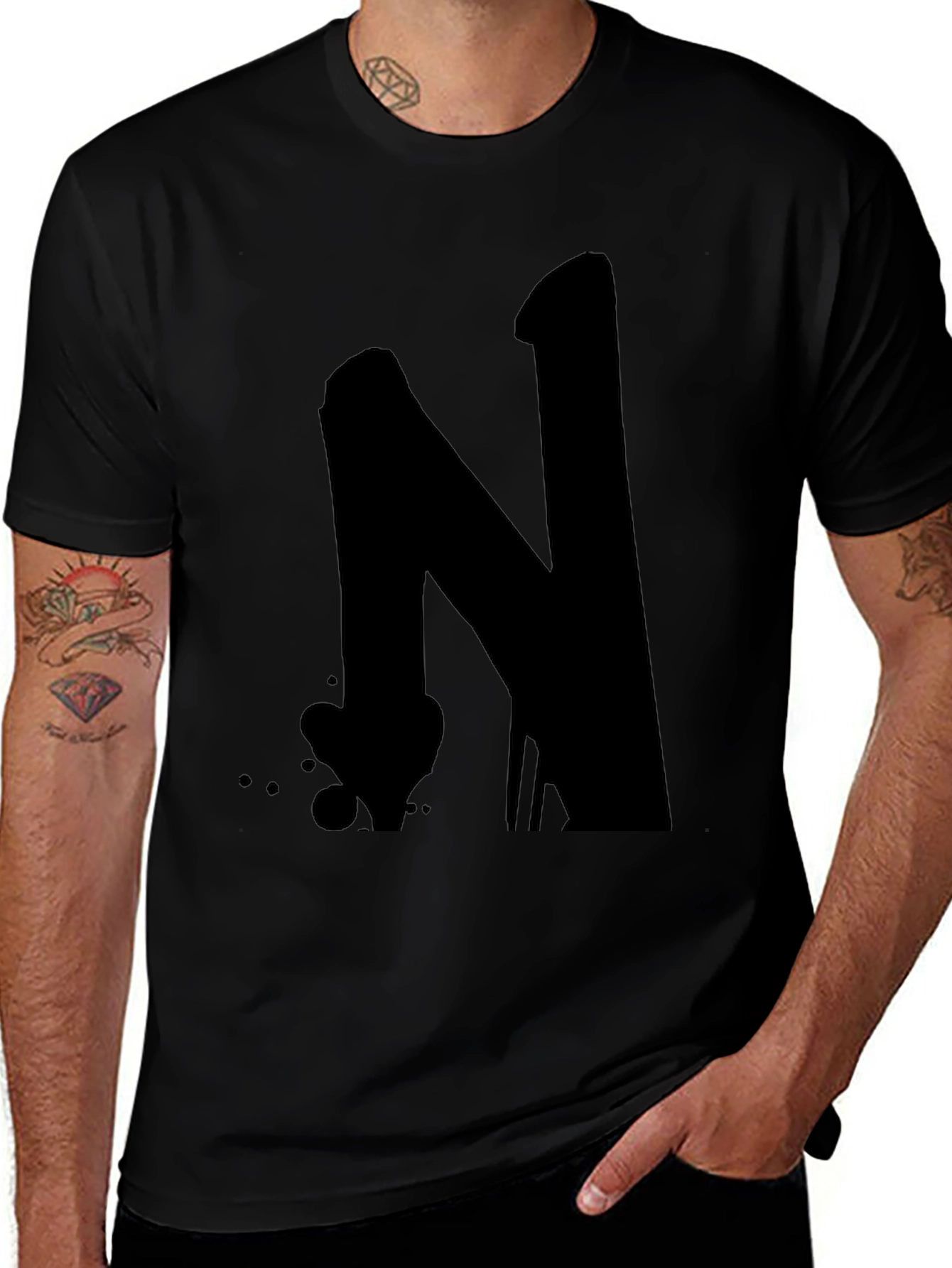 Bold N Graphic Black T-Shirt