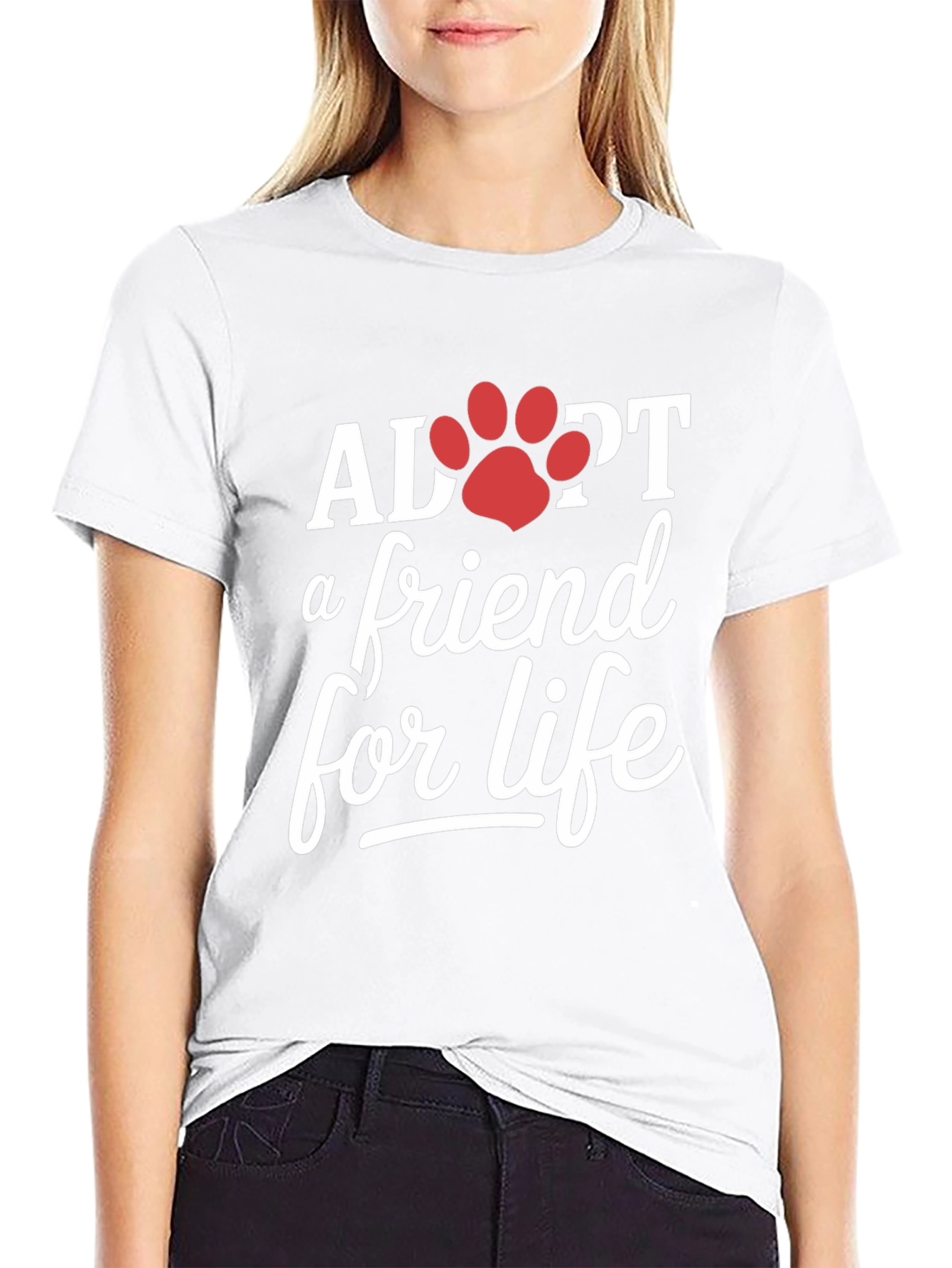 Adopt a Friend for Life Black T-Shirt