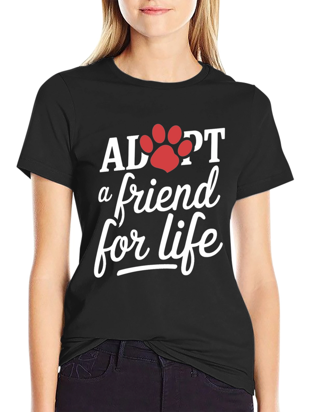 Adopt a Friend for Life Black T-Shirt