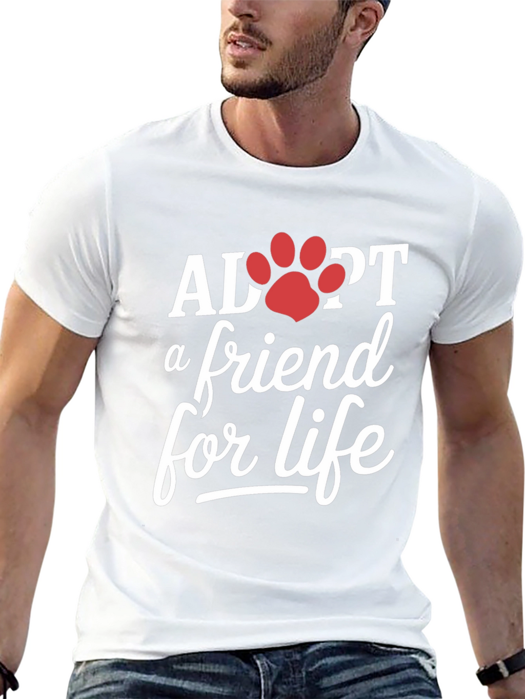 Adopt a Friend for Life Black T-Shirt