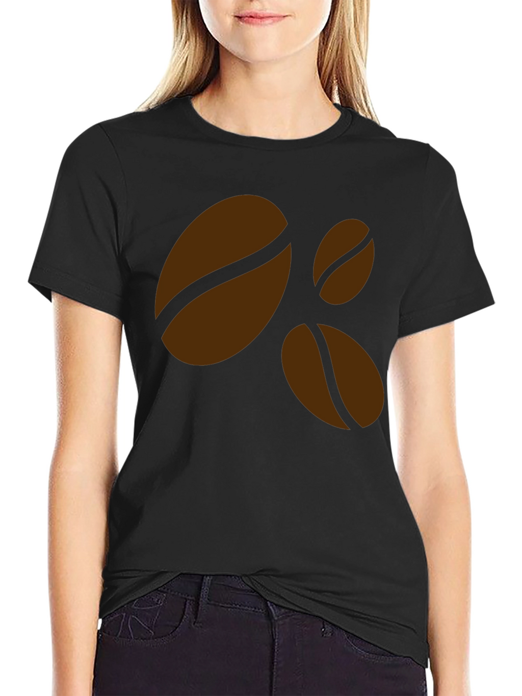 Coffee Bean Graphic Black T-Shirt - Casual Style