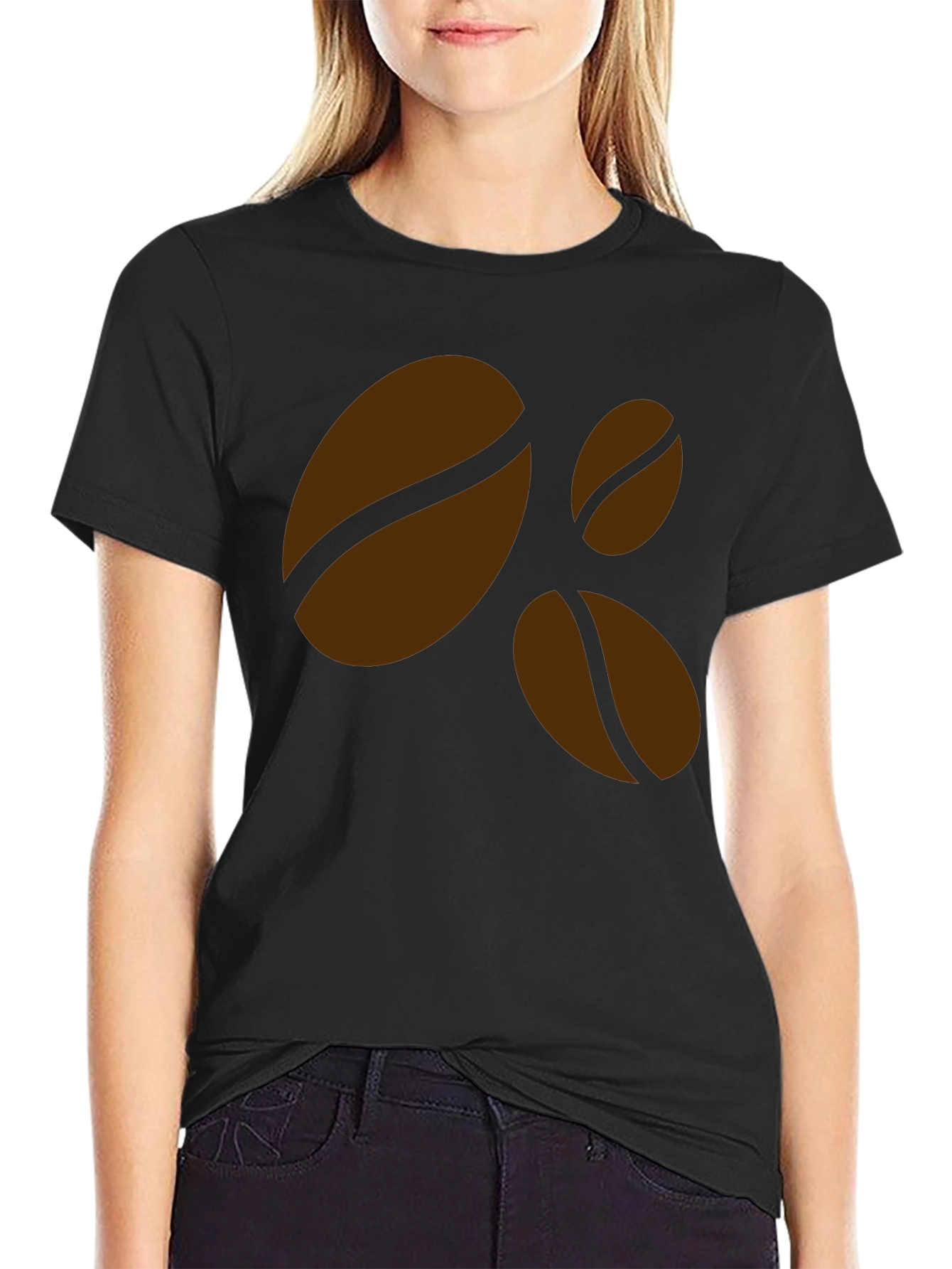 Coffee Bean Graphic Black T-Shirt - Casual Style