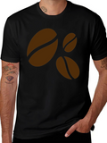 Coffee Bean Graphic Black T-Shirt - Casual Style