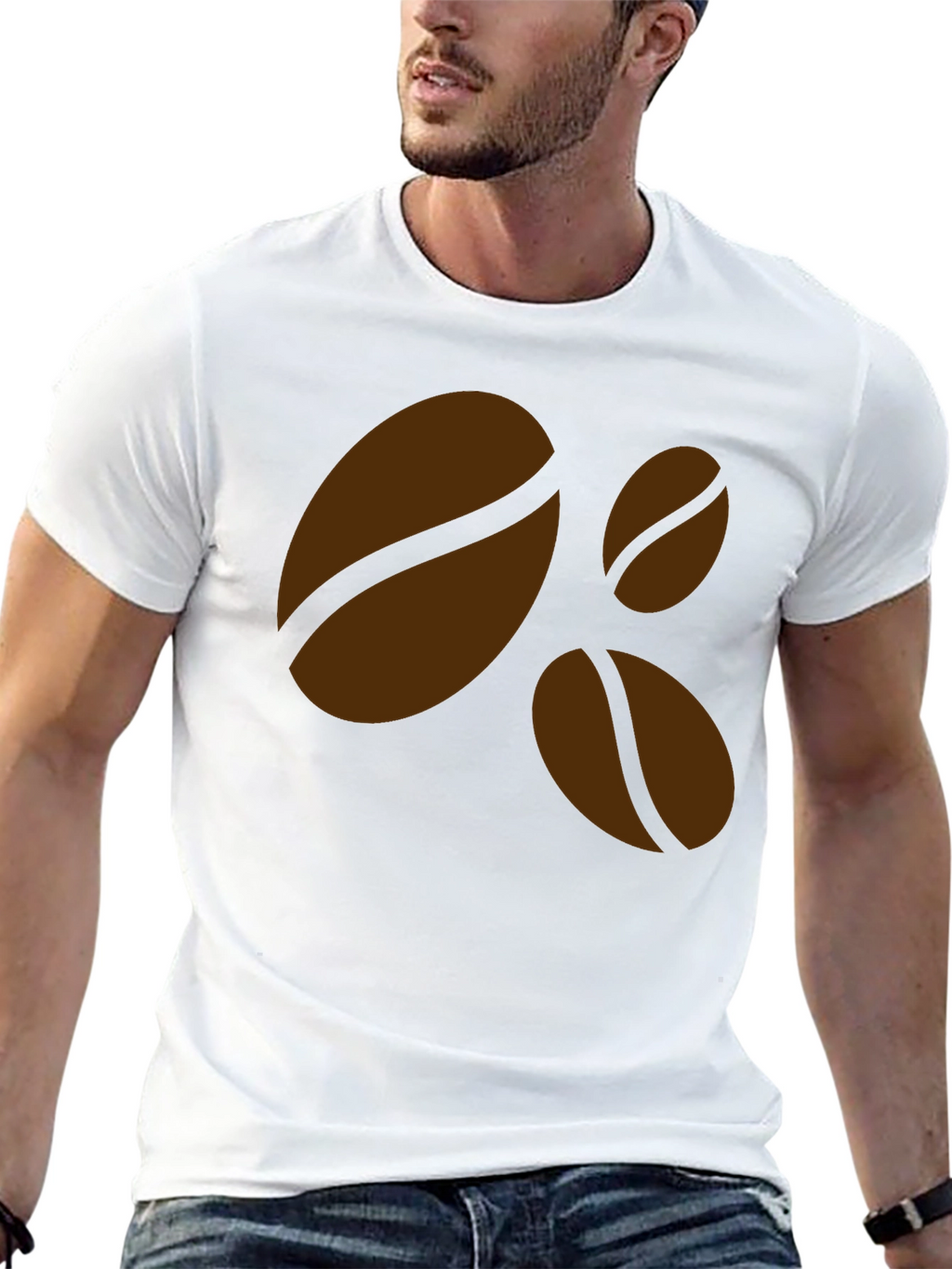 Coffee Bean Graphic Black T-Shirt - Casual Style