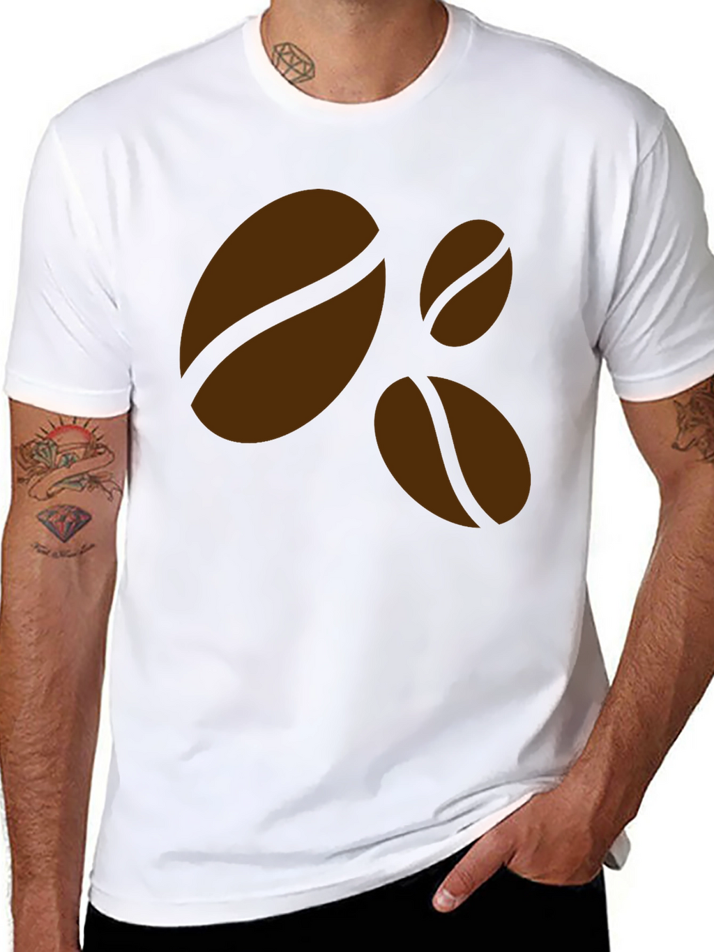 Coffee Bean Graphic Black T-Shirt - Casual Style