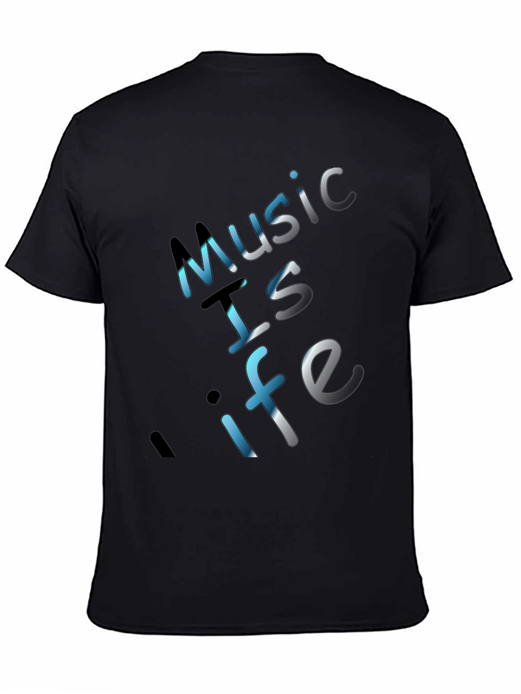 Music is Life Graphic Tee - Black Crew Neck