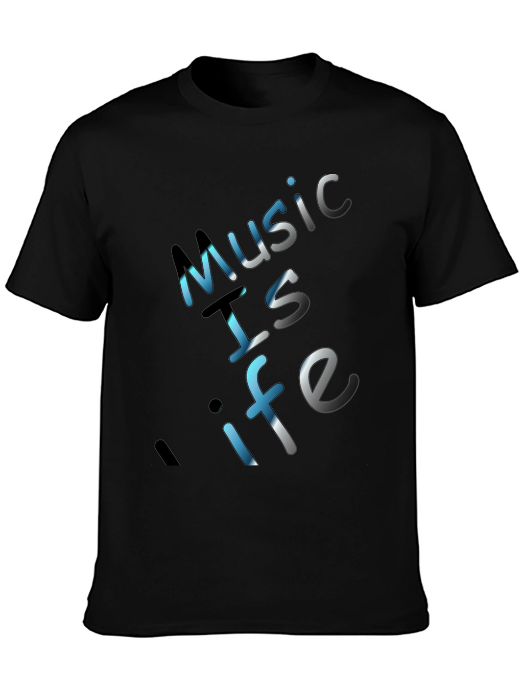 Music is Life Graphic Tee - Black Crew Neck