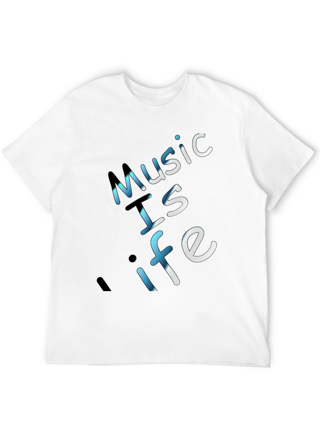 Music is Life Graphic Tee - Black Crew Neck