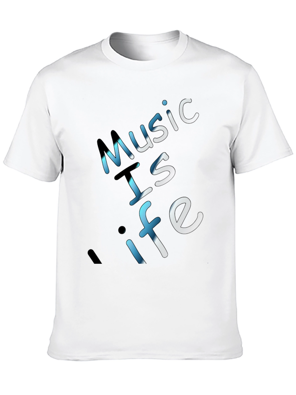 Music is Life Graphic Tee - Black Crew Neck