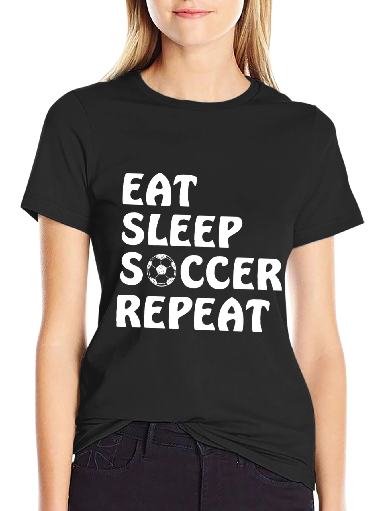 Eat Sleep Soccer Repeat T-Shirt | Soccer Lover Tee