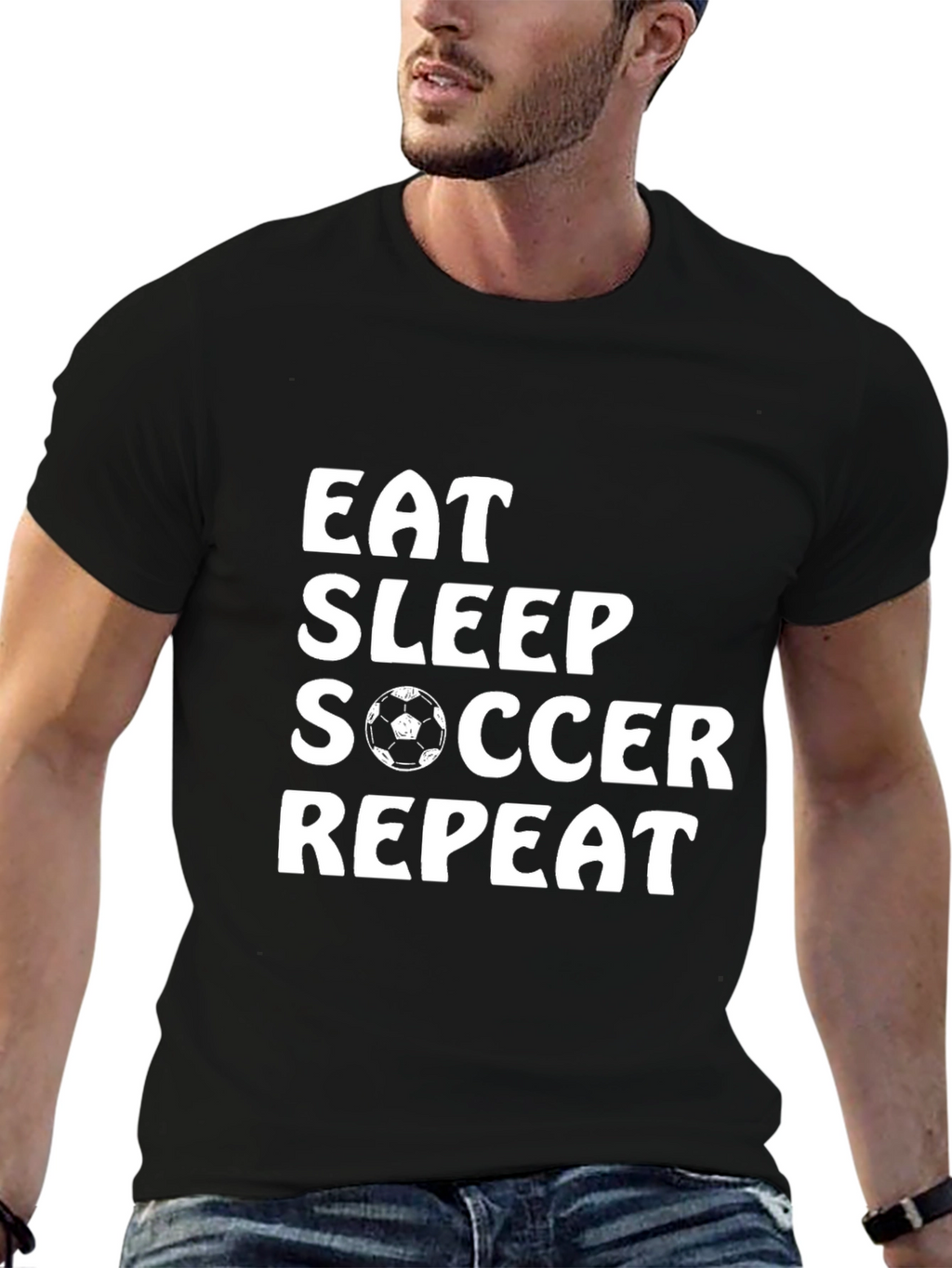 Eat Sleep Soccer Repeat T-Shirt | Soccer Lover Tee