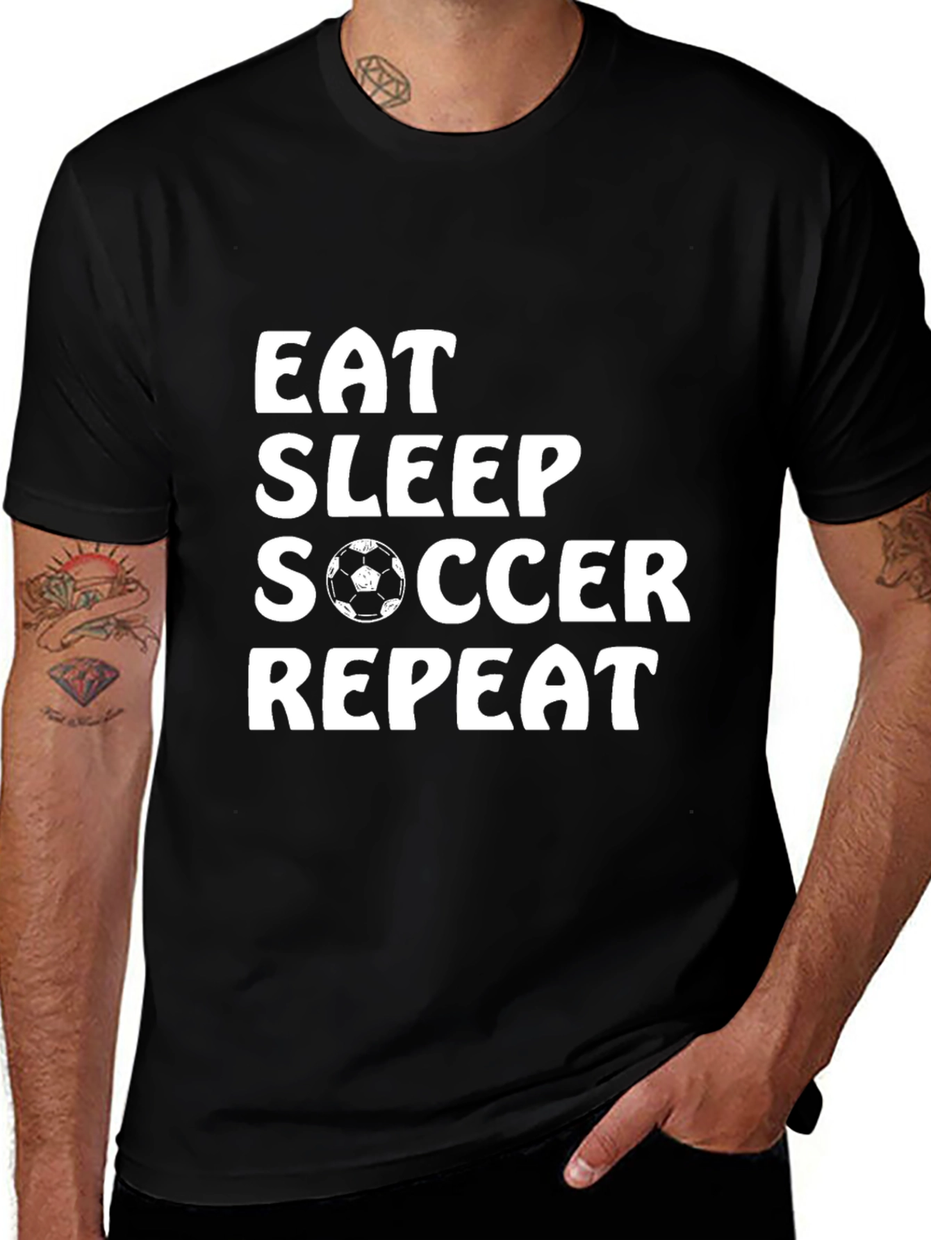 Eat Sleep Soccer Repeat T-Shirt | Soccer Lover Tee