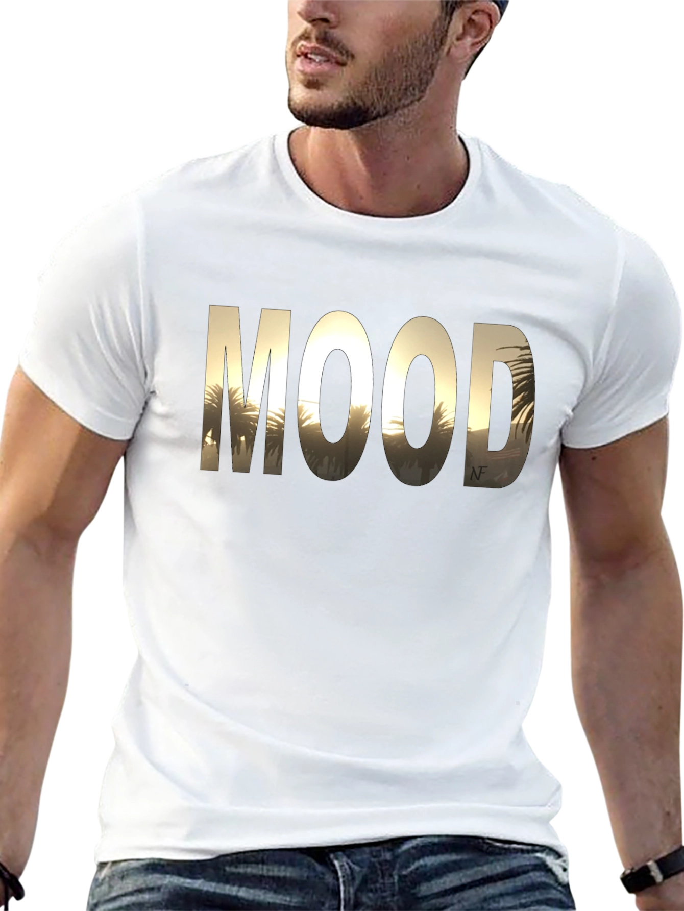 Sunset Palm Tree MOOD Graphic T-Shirt