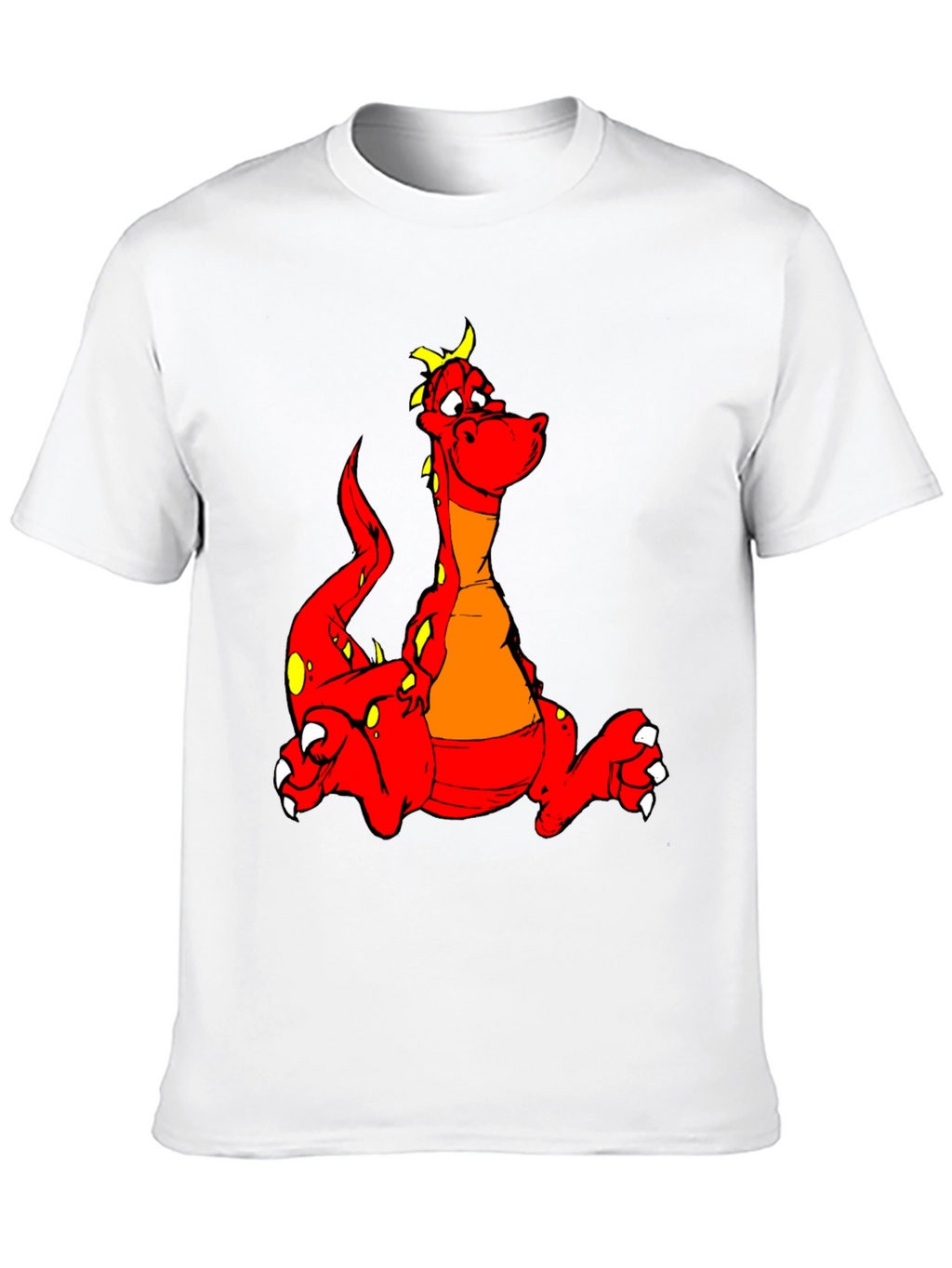 Cartoon Dragon Graphic Tee - Black T-Shirt