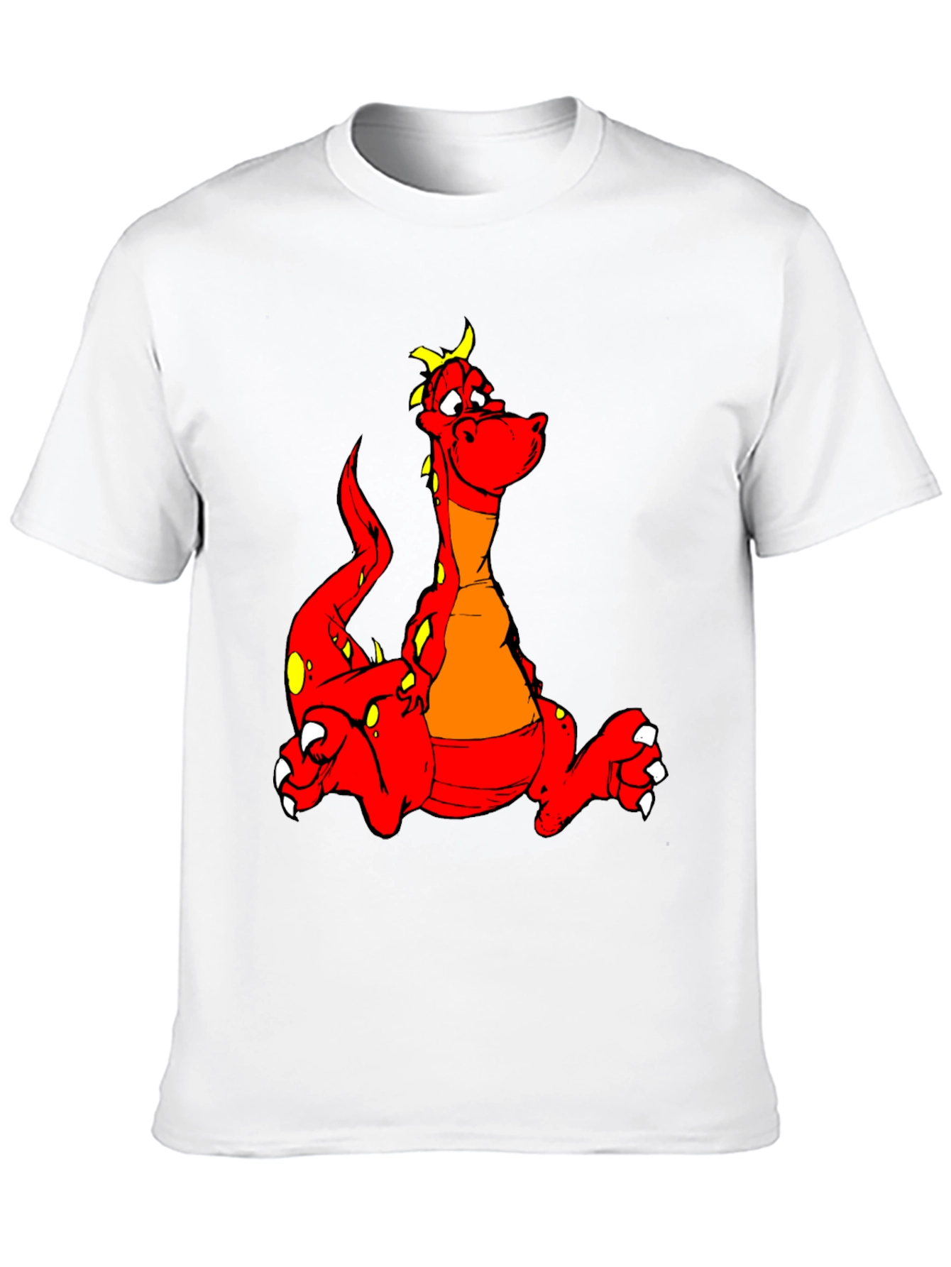 Cartoon Dragon Graphic Tee - Black T-Shirt