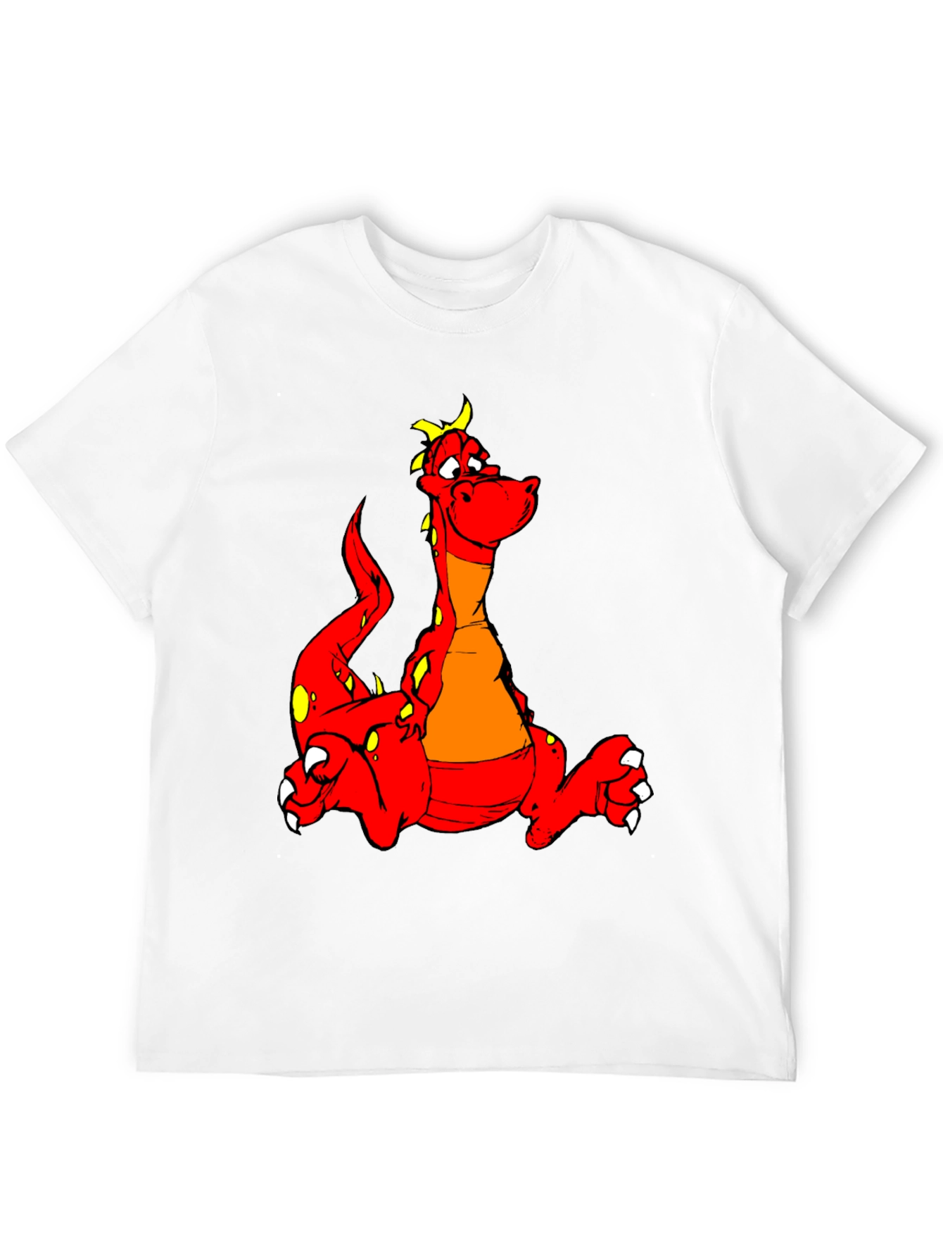 Cartoon Dragon Graphic Tee - Black T-Shirt