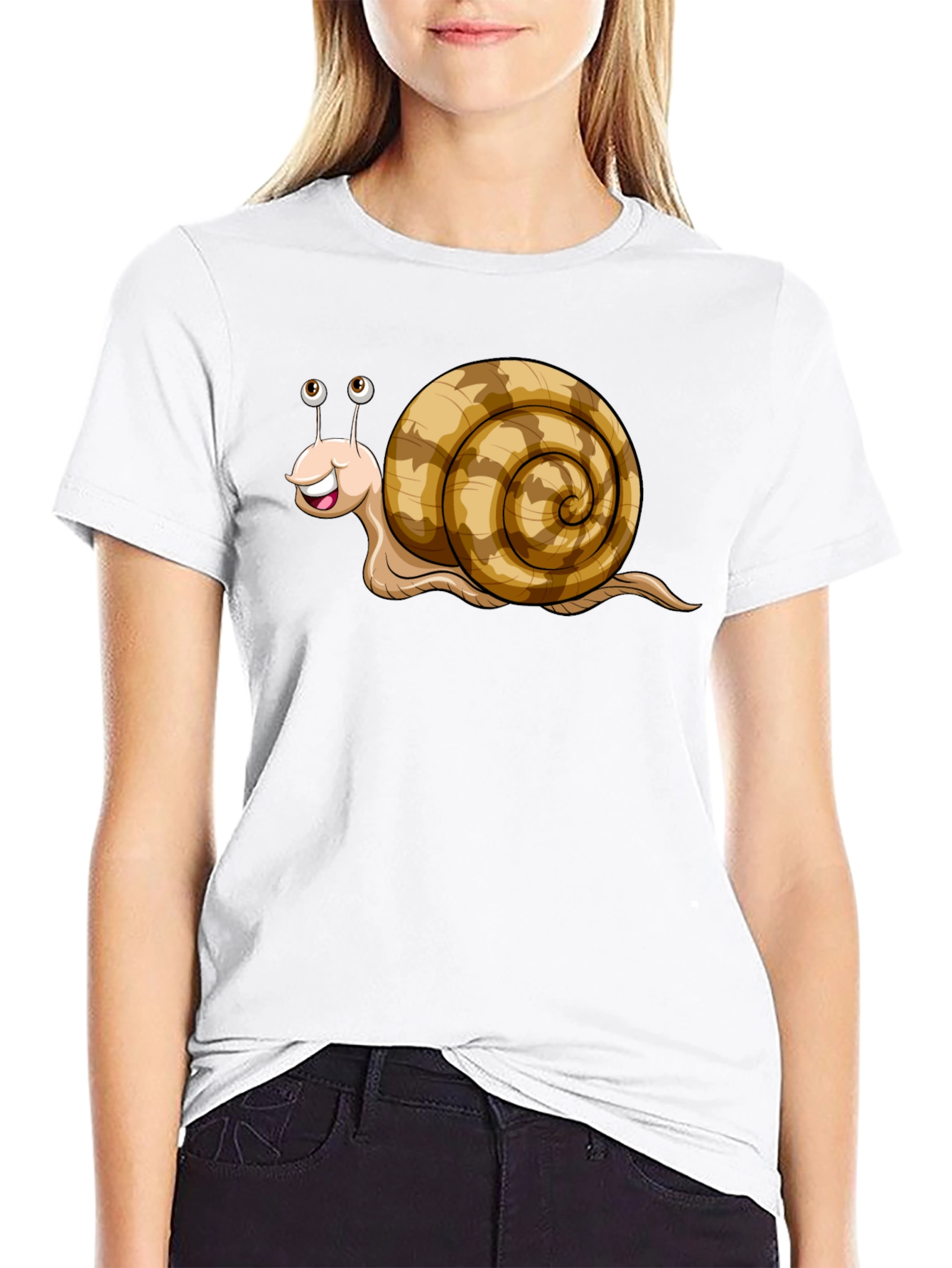 Cute Snail Cartoon Graphic Tee Shirt