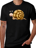 Cute Snail Cartoon Graphic Tee Shirt