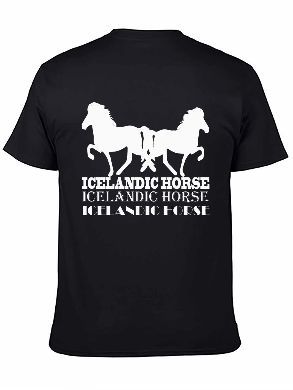 Icelandic Horse Graphic Tee - Black