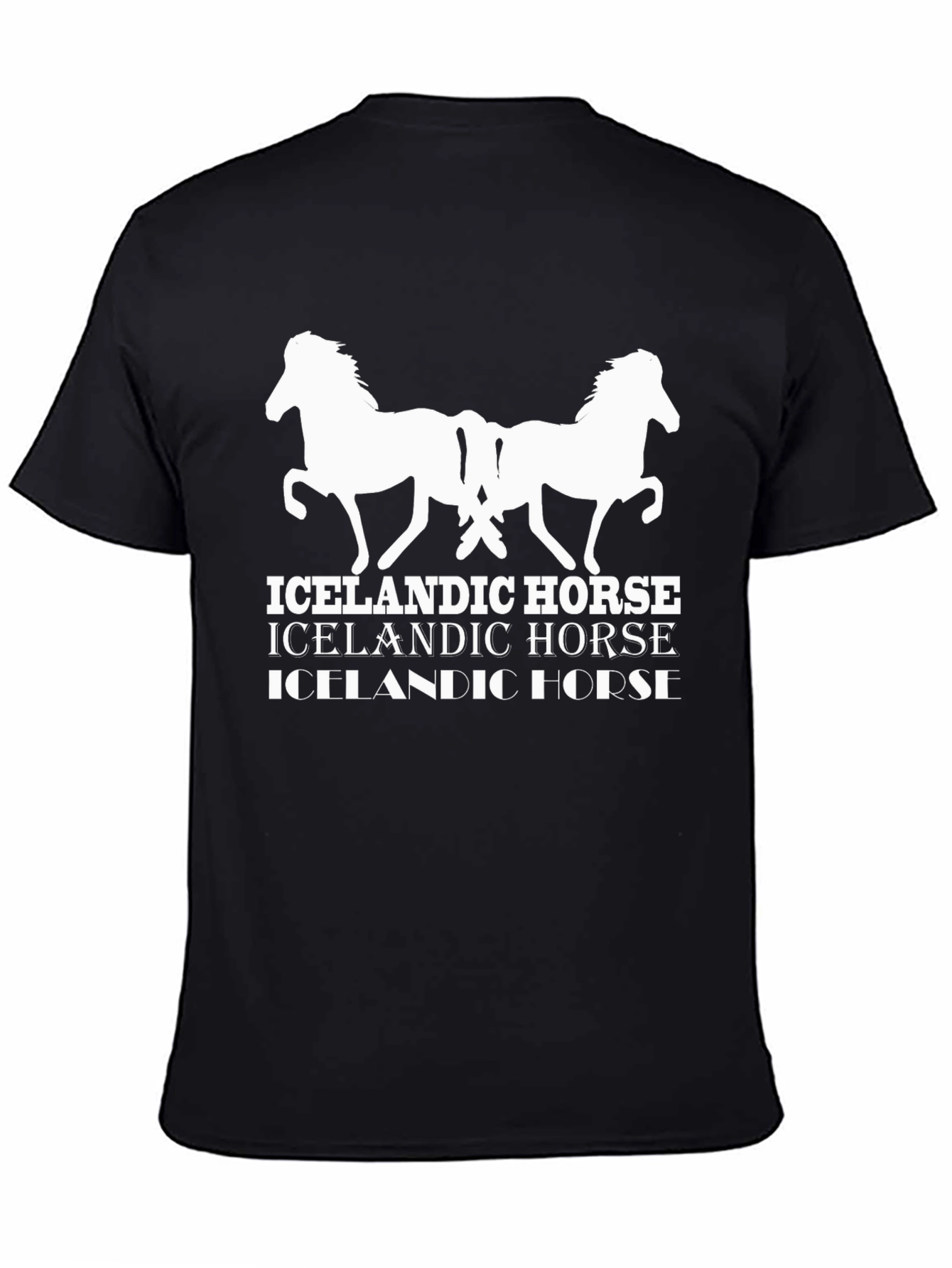 Icelandic Horse Graphic Tee - Black