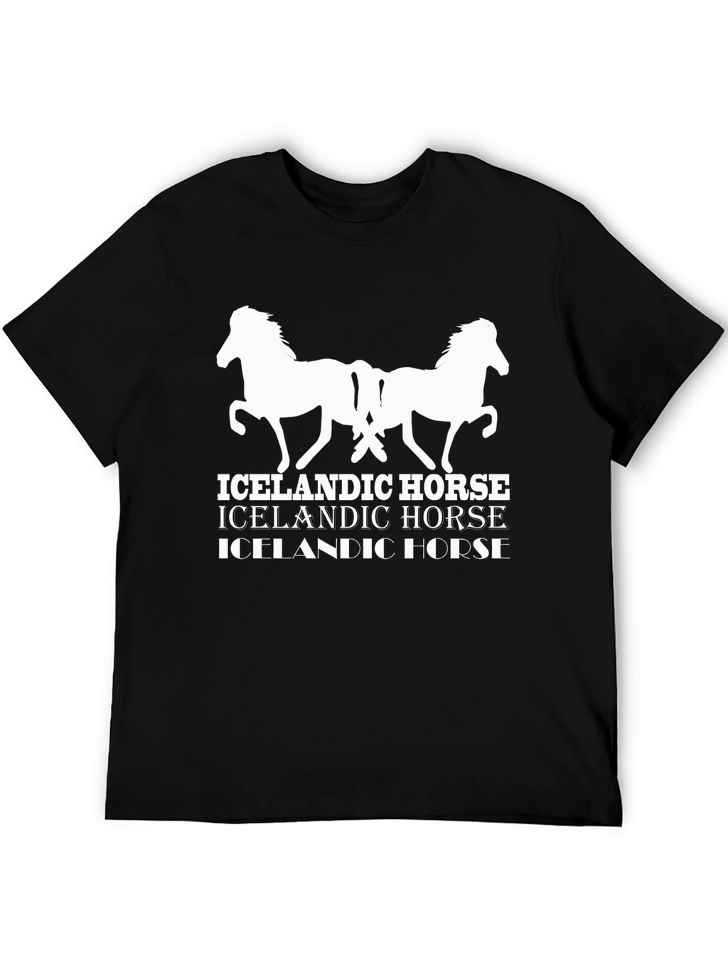 Icelandic Horse Graphic Tee - Black