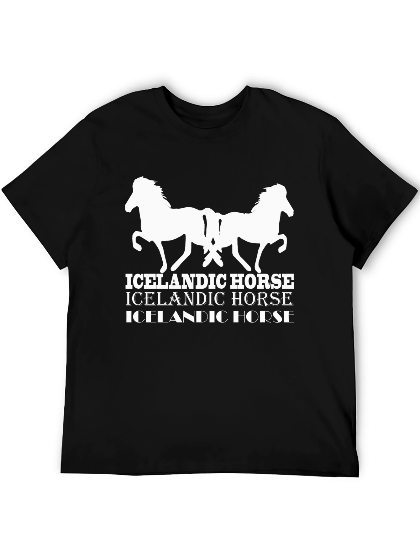 Icelandic Horse Graphic Tee - Black