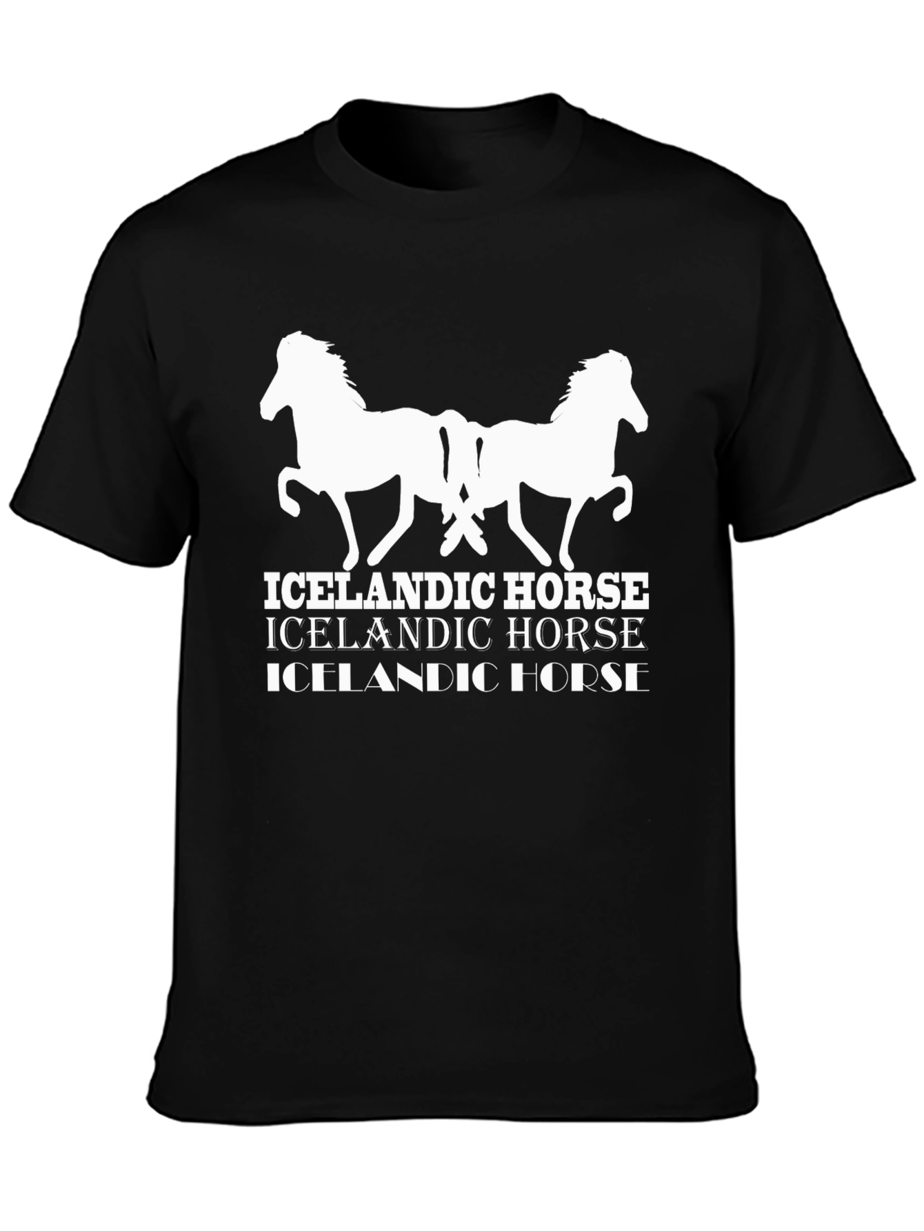 Icelandic Horse Graphic Tee - Black