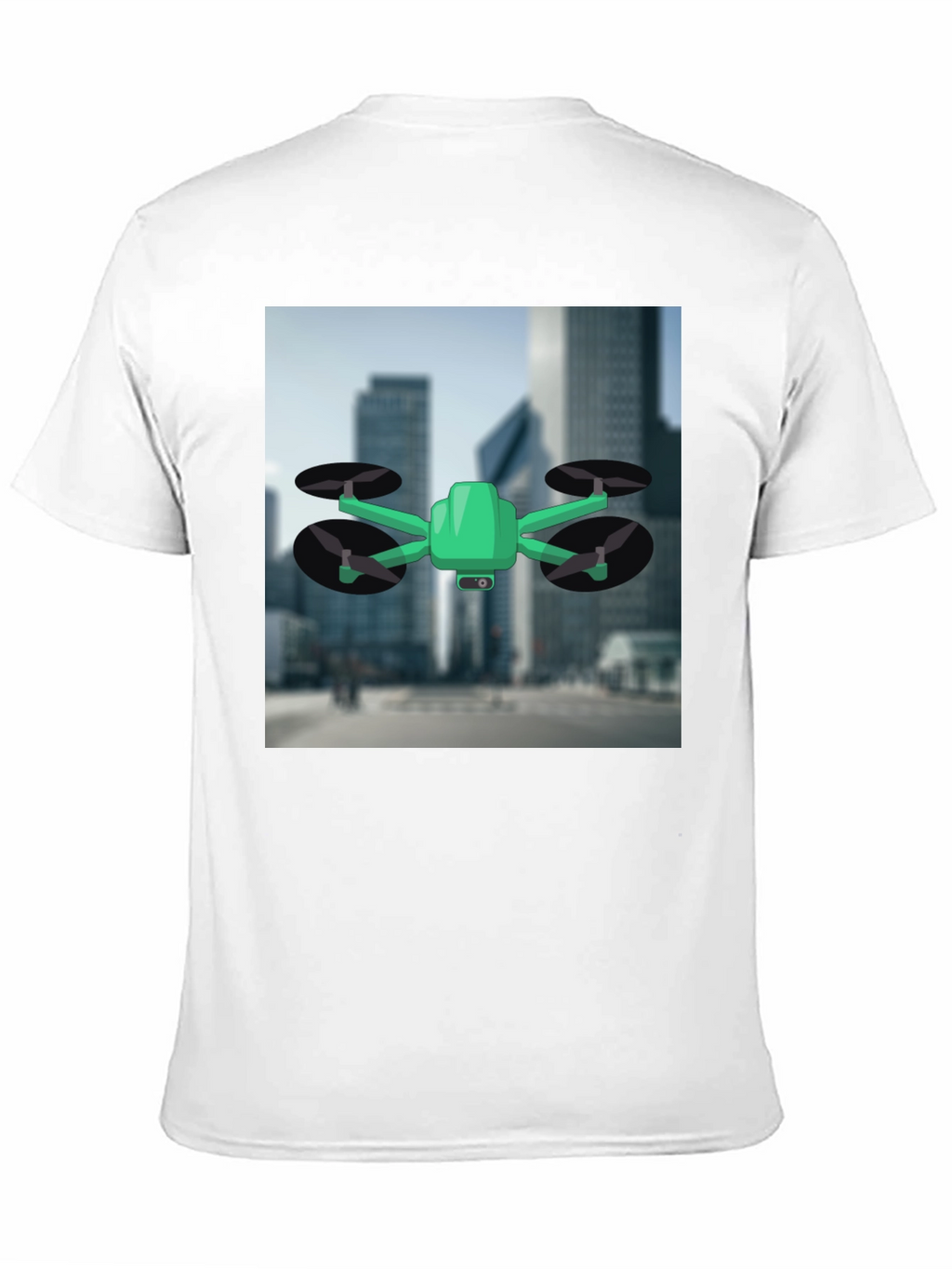 Drone T-Shirt - Black Cotton Tee with Drone Graphic