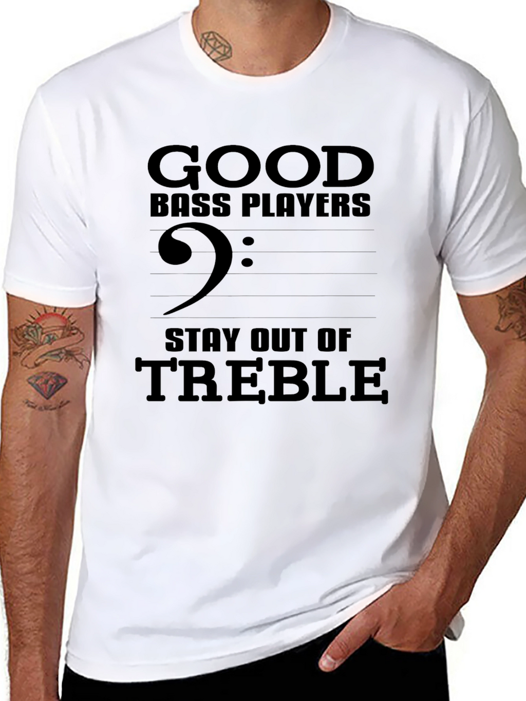Bass Player Stay Out of Treble Graphic Tee
