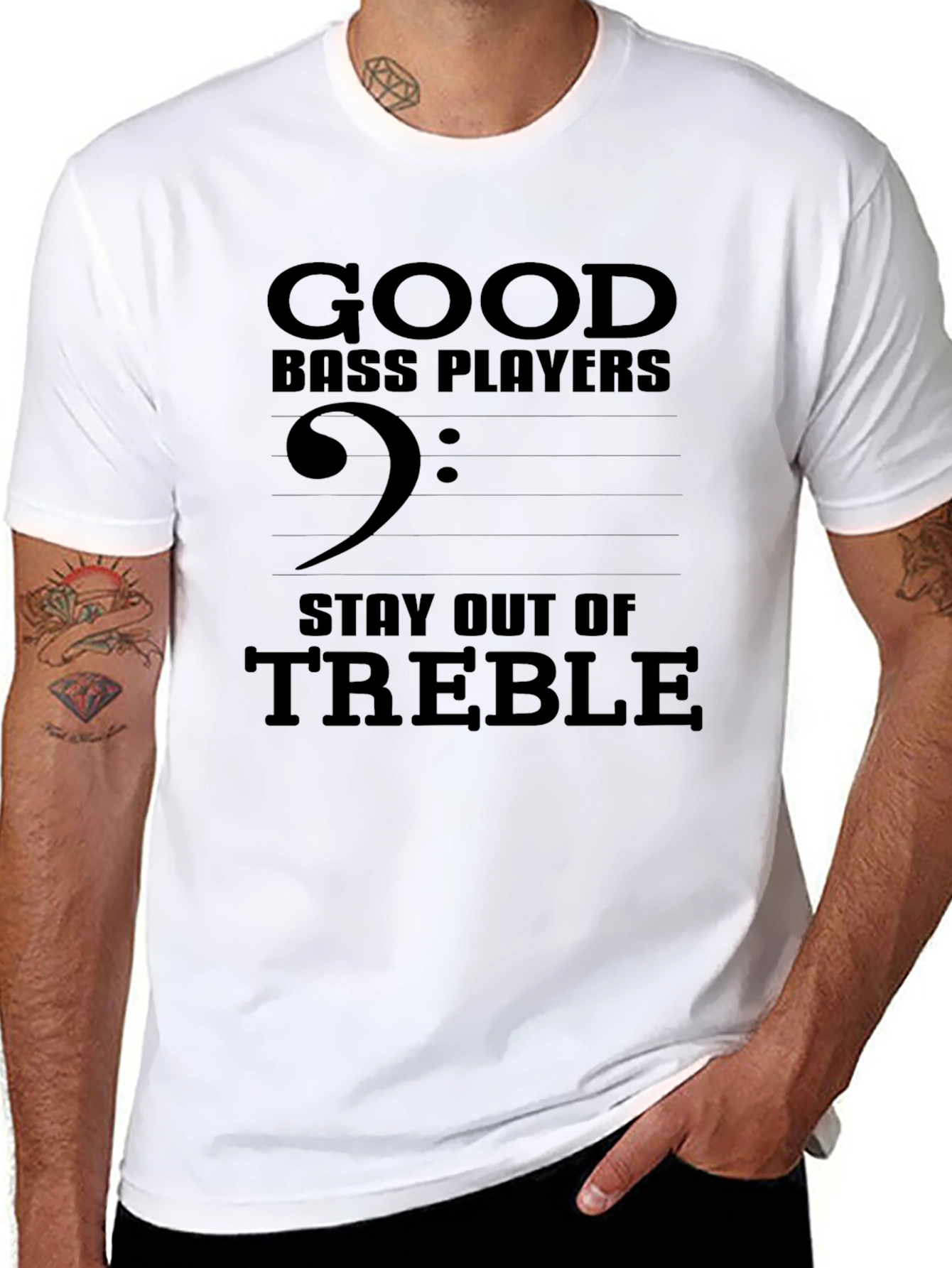 Bass Player Stay Out of Treble Graphic Tee