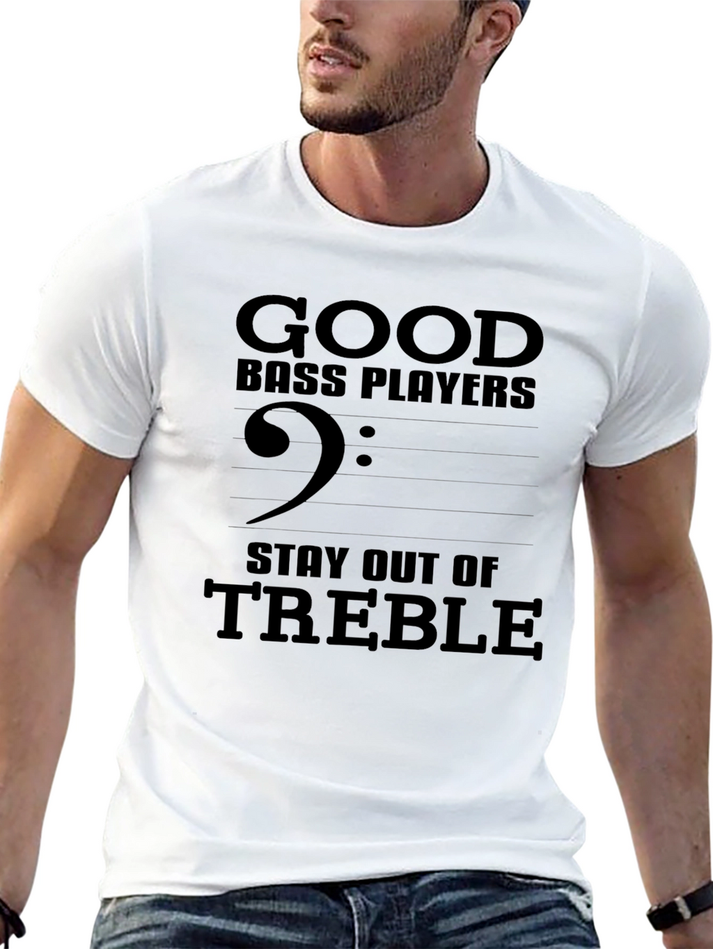 Bass Player Stay Out of Treble Graphic Tee