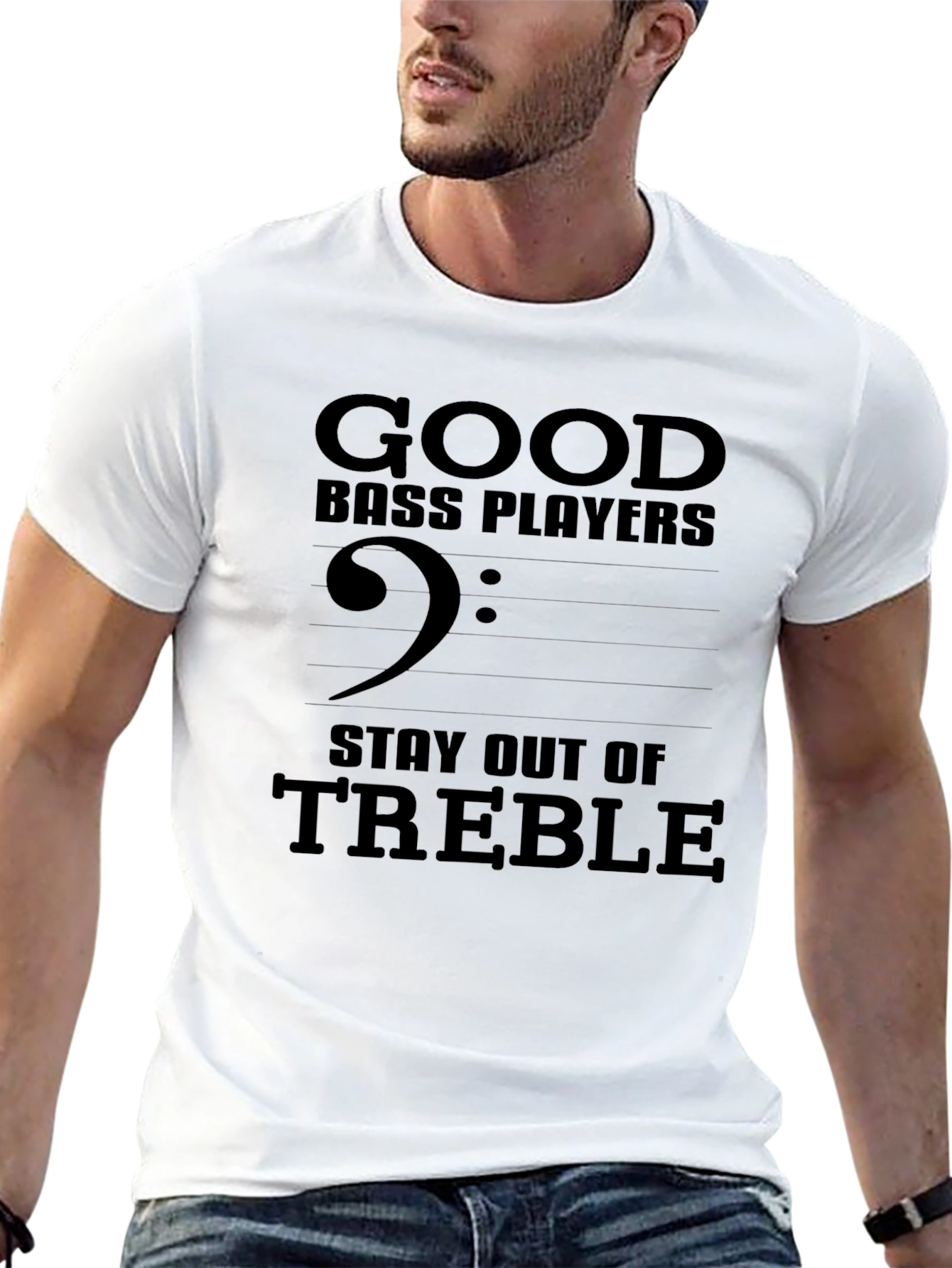 Bass Player Stay Out of Treble Graphic Tee