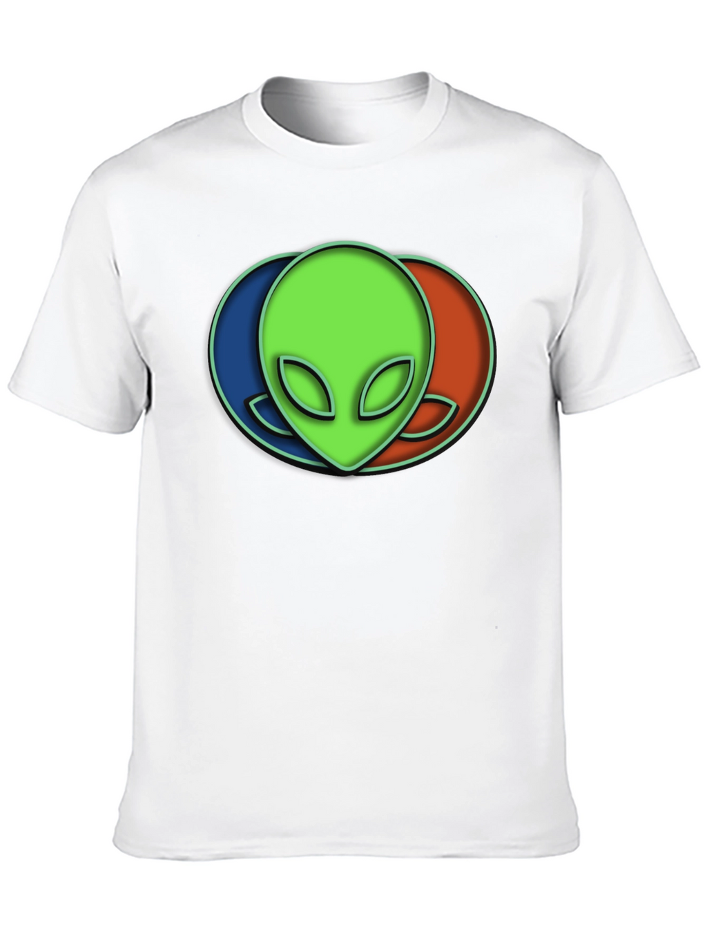 Alien Head Graphic Tee - Black Cotton Blend