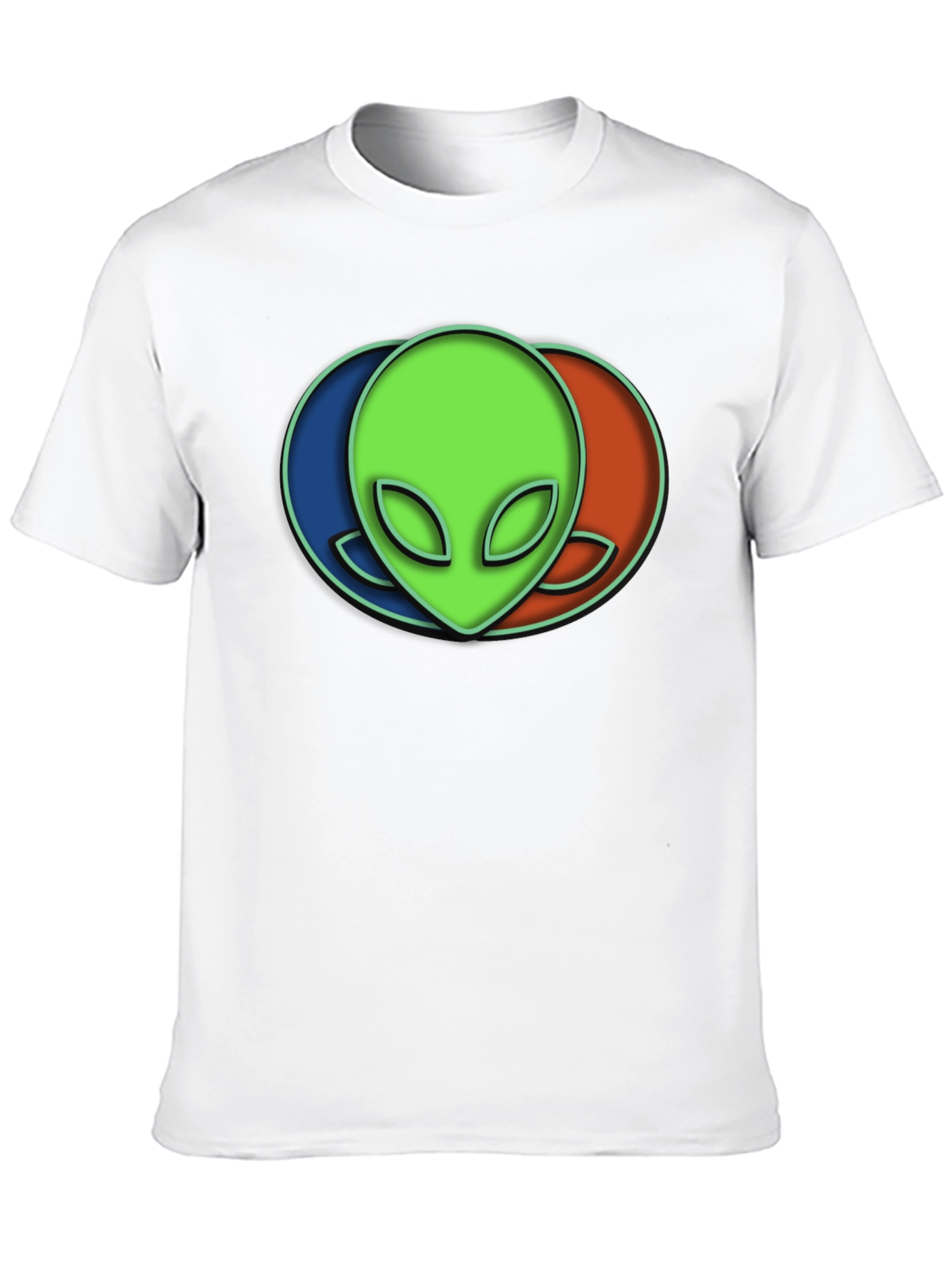 Alien Head Graphic Tee - Black Cotton Blend
