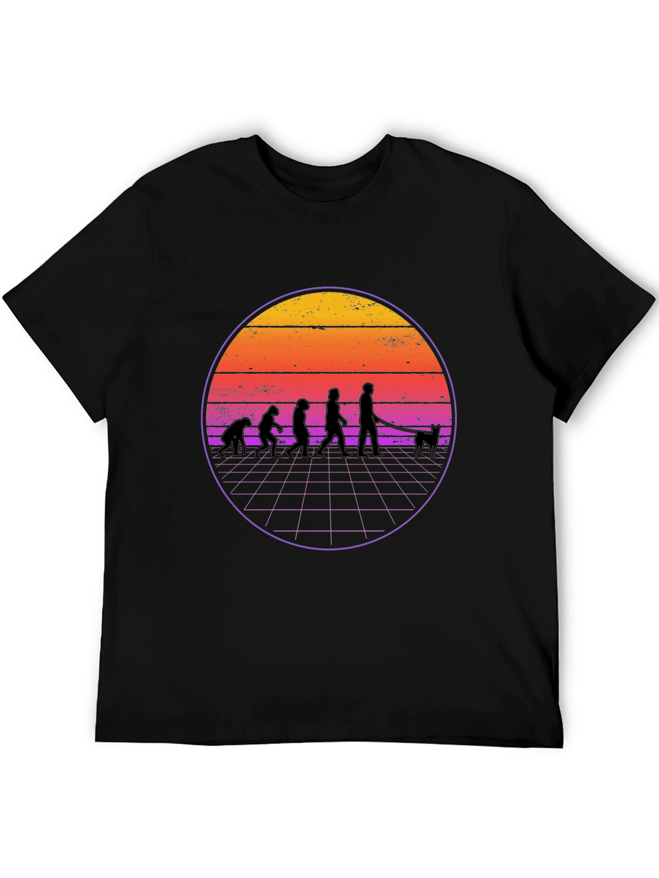 Retro Evolution Dog Walker T-Shirt