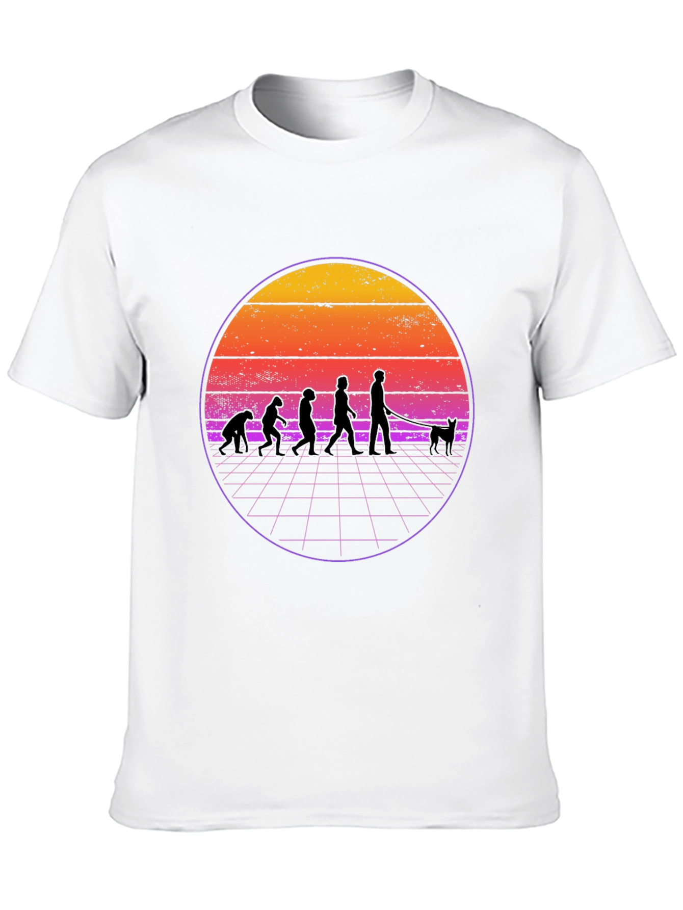 Retro Evolution Dog Walker T-Shirt