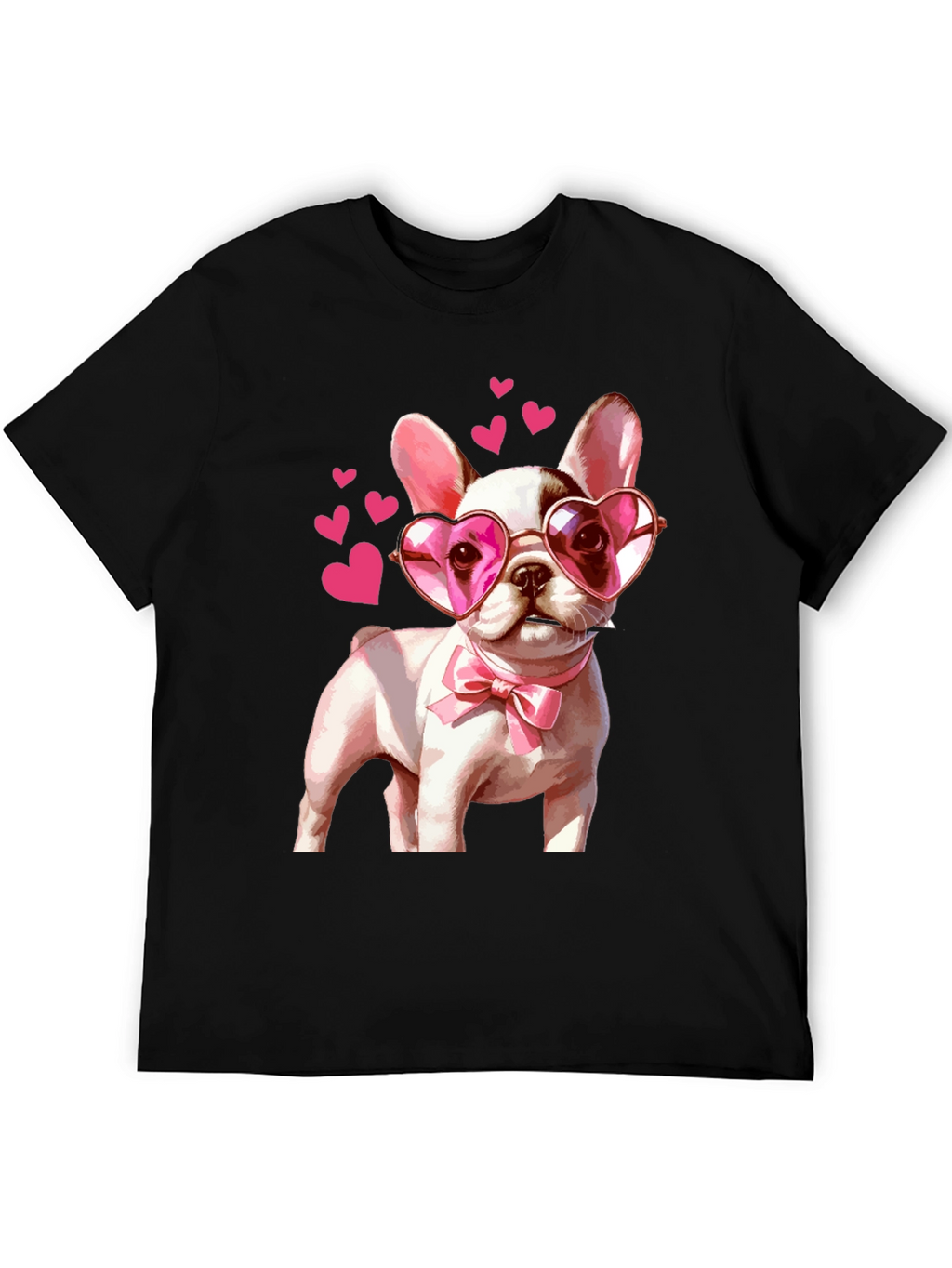 Dog Lover T-Shirt - Valentines Puppy Heart Glasses