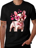 Dog Lover T-Shirt - Valentines Puppy Heart Glasses