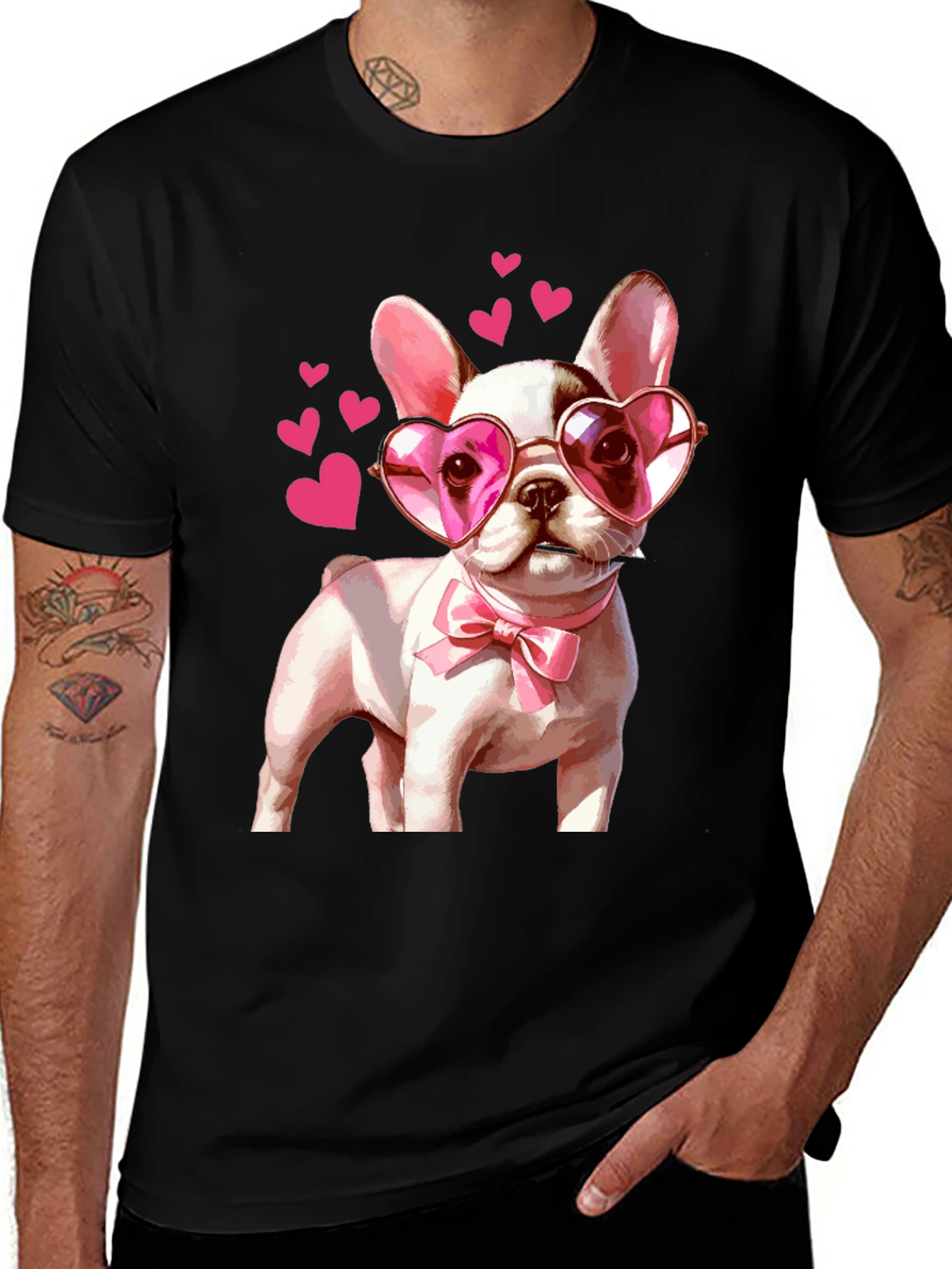 Dog Lover T-Shirt - Valentines Puppy Heart Glasses