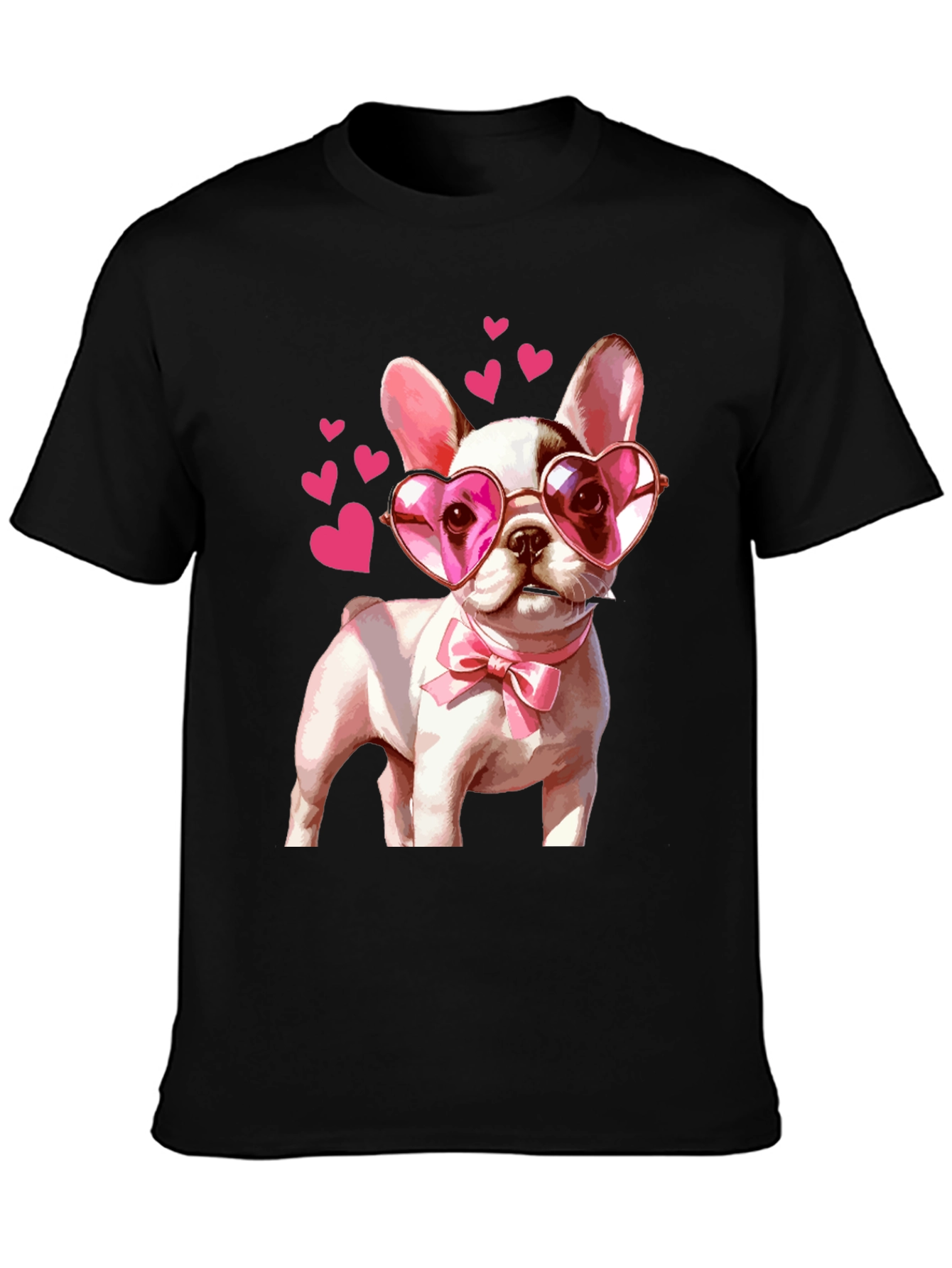 Dog Lover T-Shirt - Valentines Puppy Heart Glasses