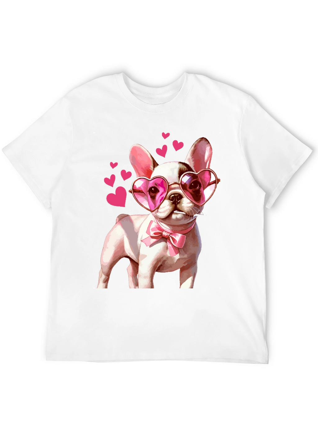 Dog Lover T-Shirt - Valentines Puppy Heart Glasses