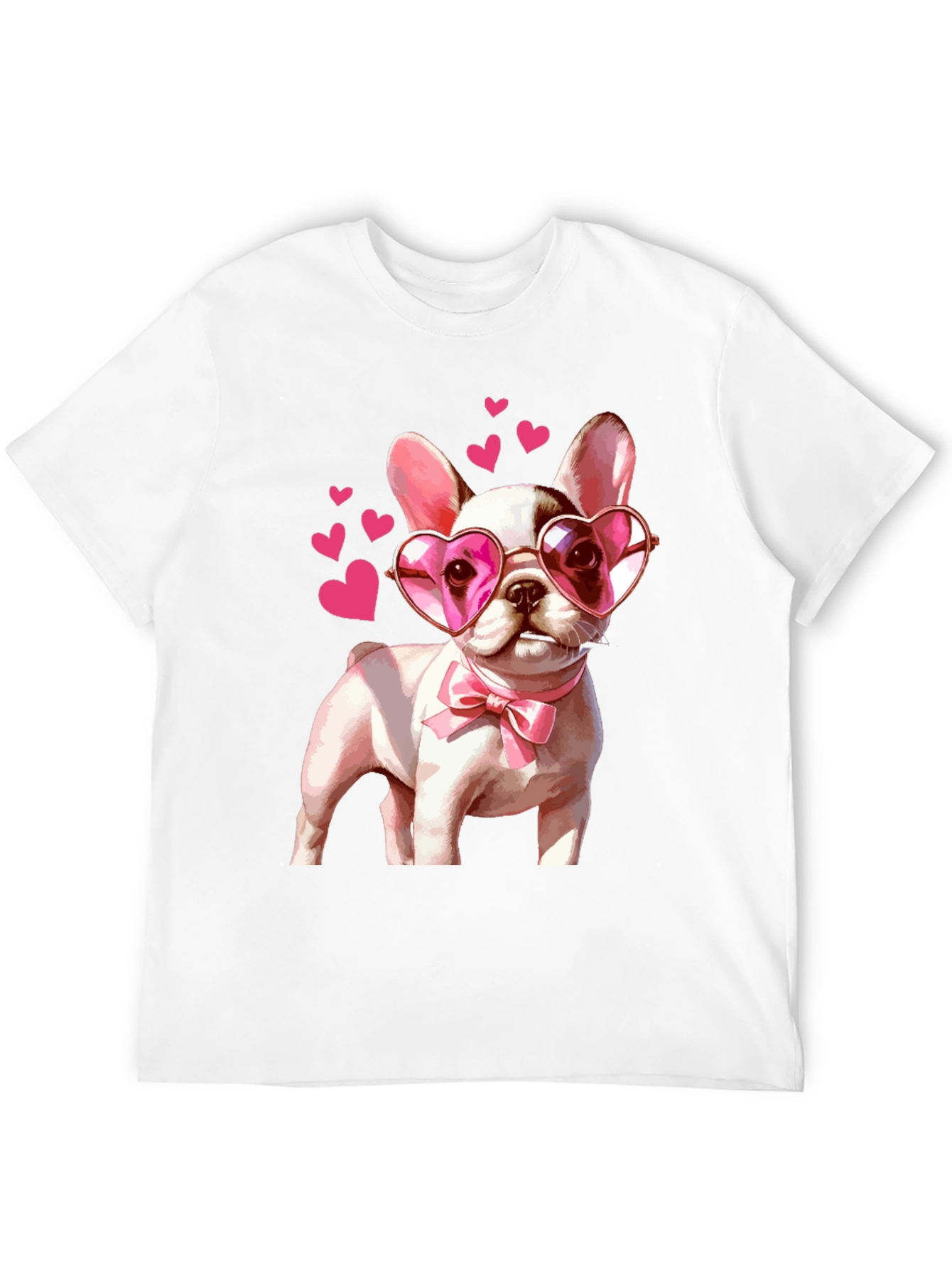 Dog Lover T-Shirt - Valentines Puppy Heart Glasses