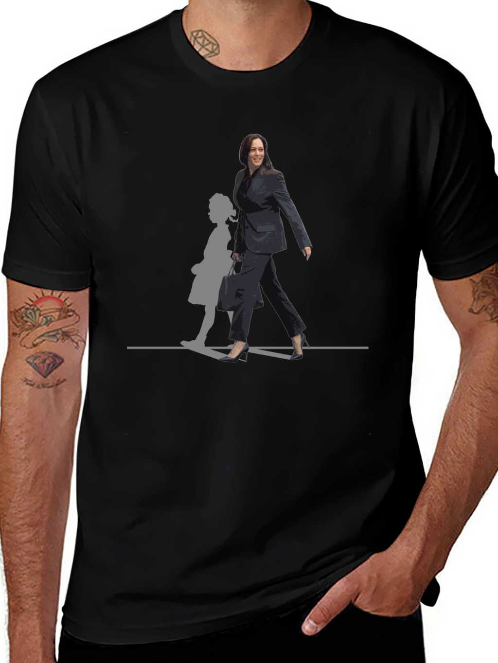 Kamala Harris T-Shirt - Walking Silhouette Design